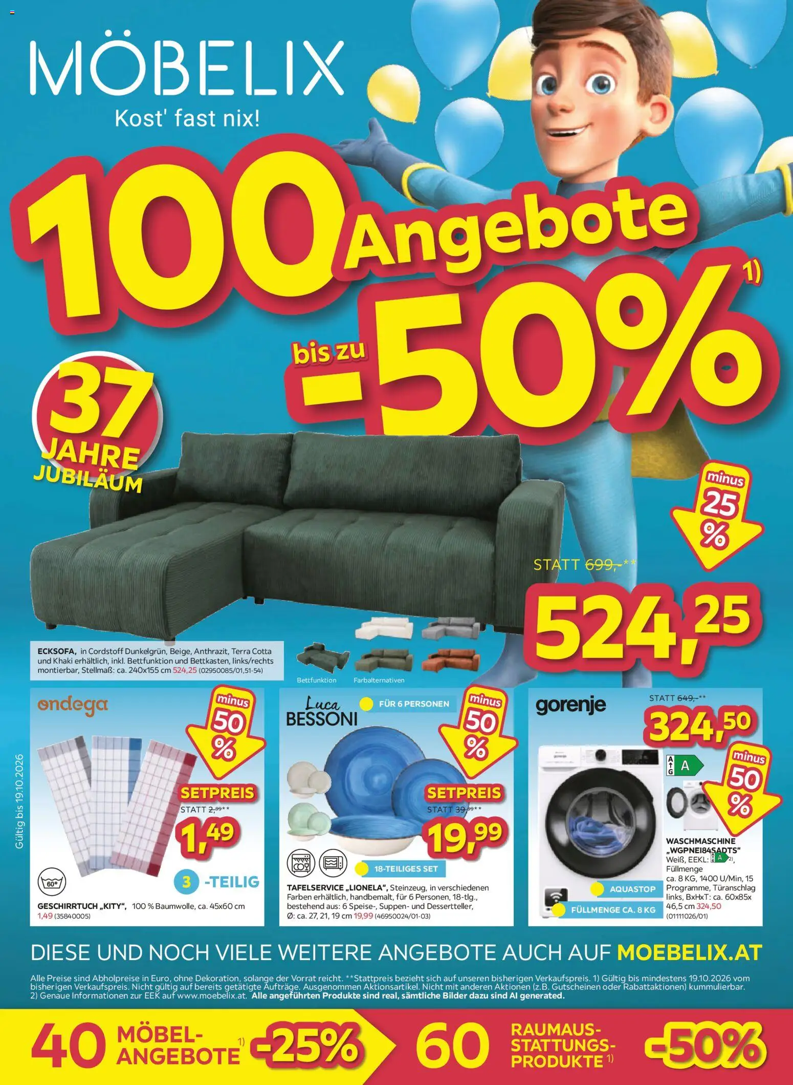 Möbelix -50% gültig ab 13.10.2026 | Seite: 1 | Produkte: Waschmaschine