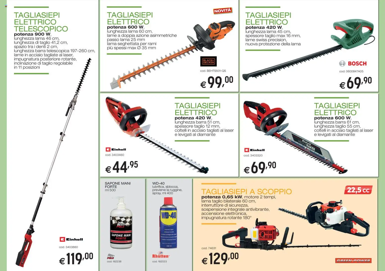 Volantino Brico OK del 05/03/2026 | Pagina: 10 | Prodotti: Sapone, Taglio, Tagliasiepi, Coltelli
