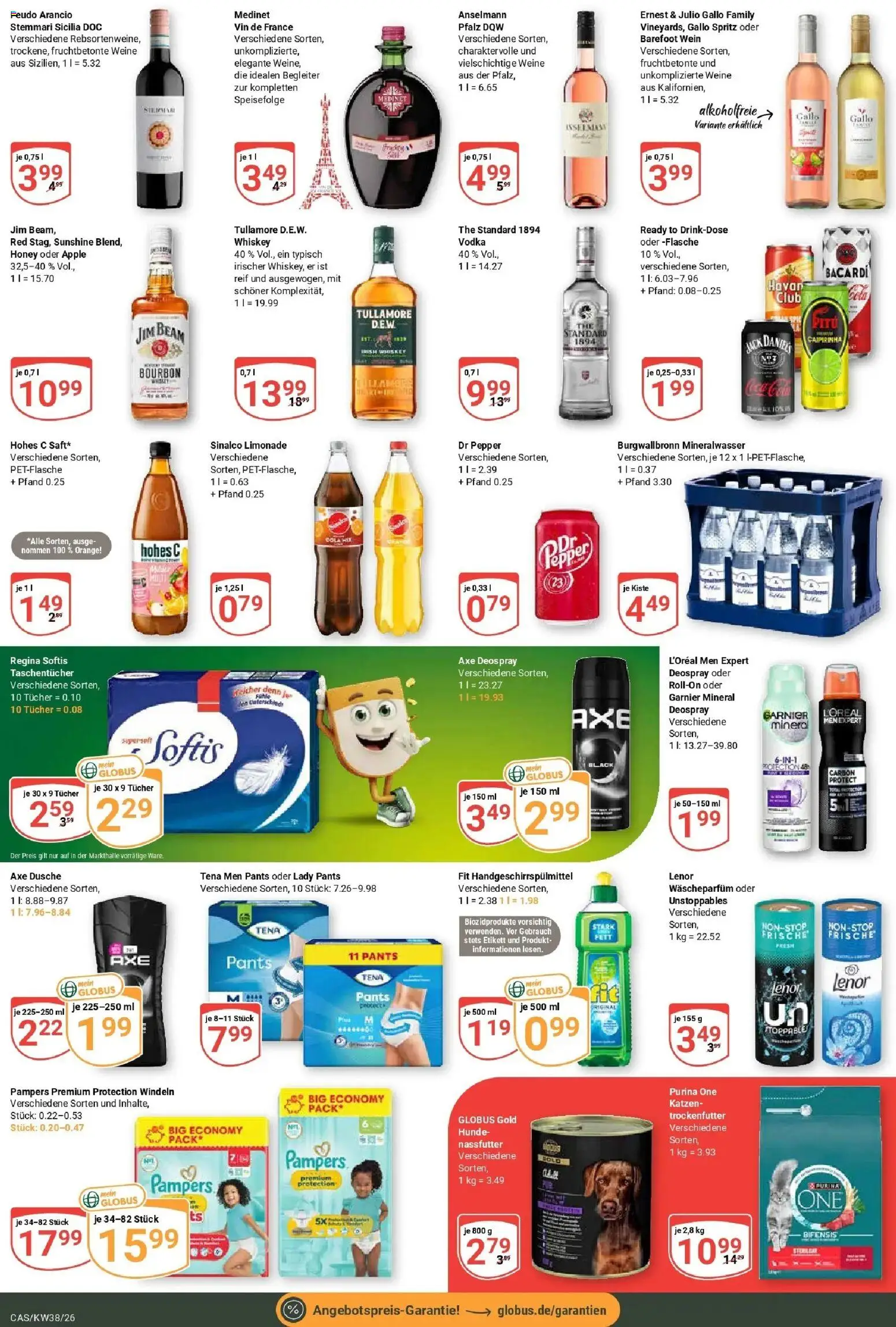 Globus Prospekt Castrop-Rauxel (ab 14.09.2026) » Angebote online | Seite: 8 | Produkte: Lenor, Limonade, Deospray, Bourbon