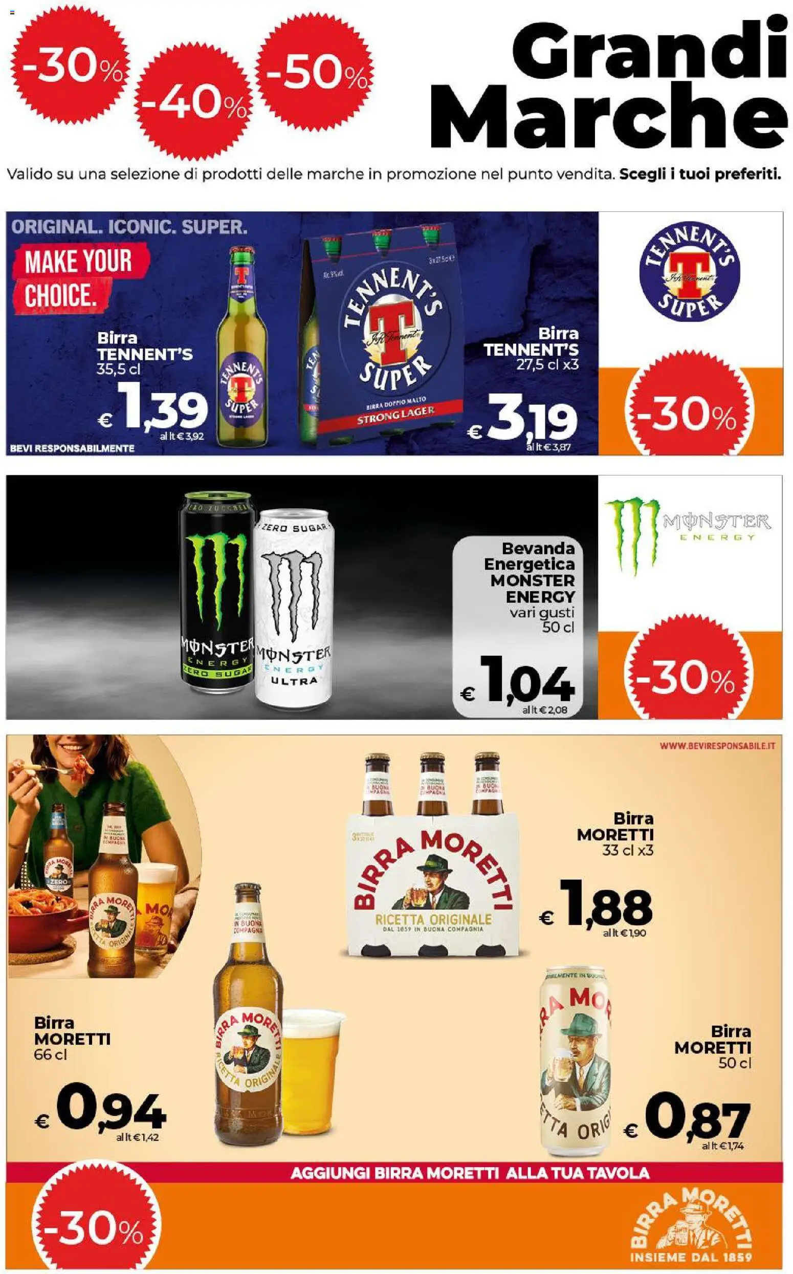 Volantino COOP del 11/09/2026 | Pagina: 8 | Prodotti: Tennent's, Birra, Birra Moretti