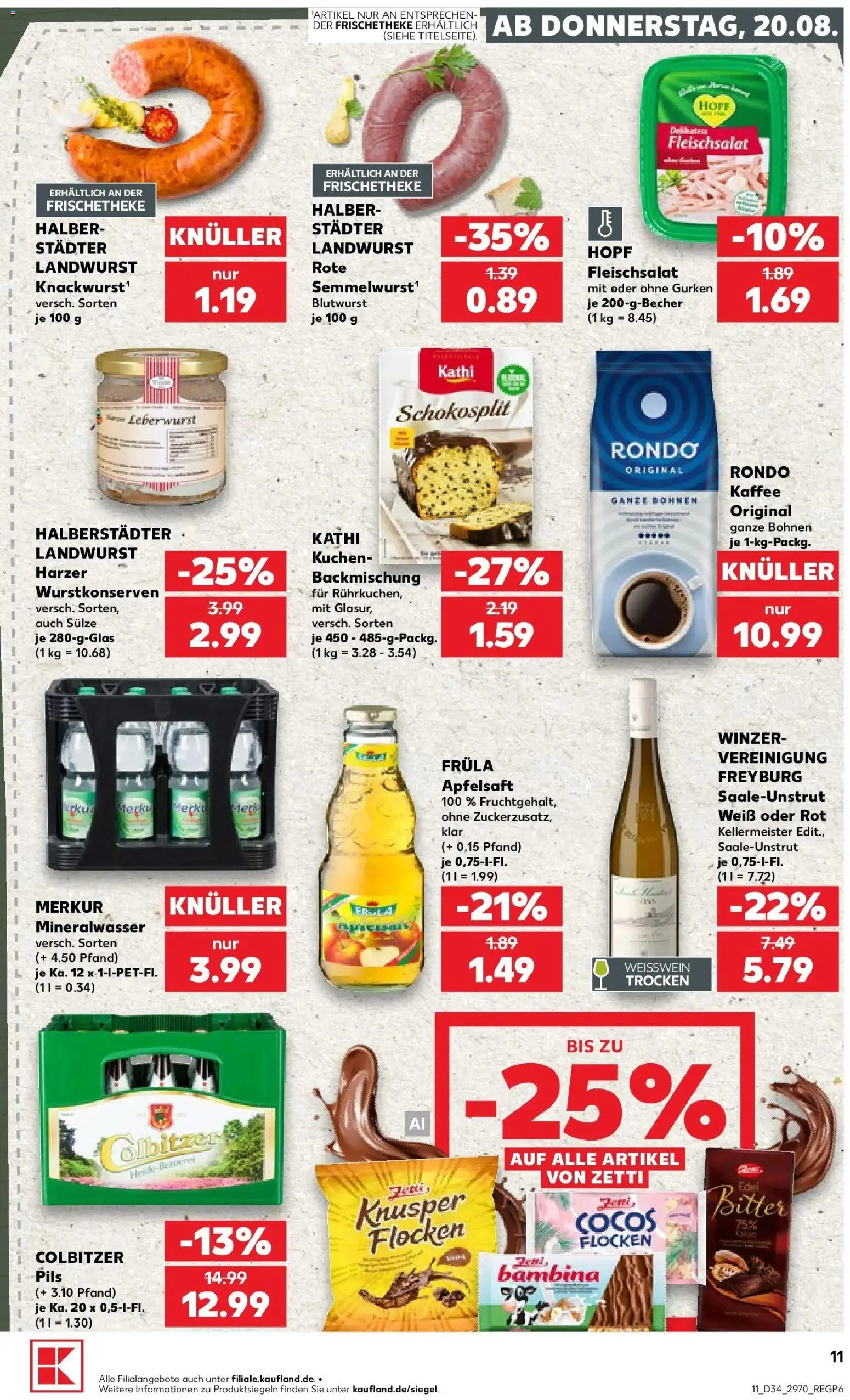 Prospekt Kaufland ab 17.08.2026 » Angebote Online zum Blättern | Seite: 22 | Produkte: Kaffee, Pils, Apfelsaft, Kuchen
