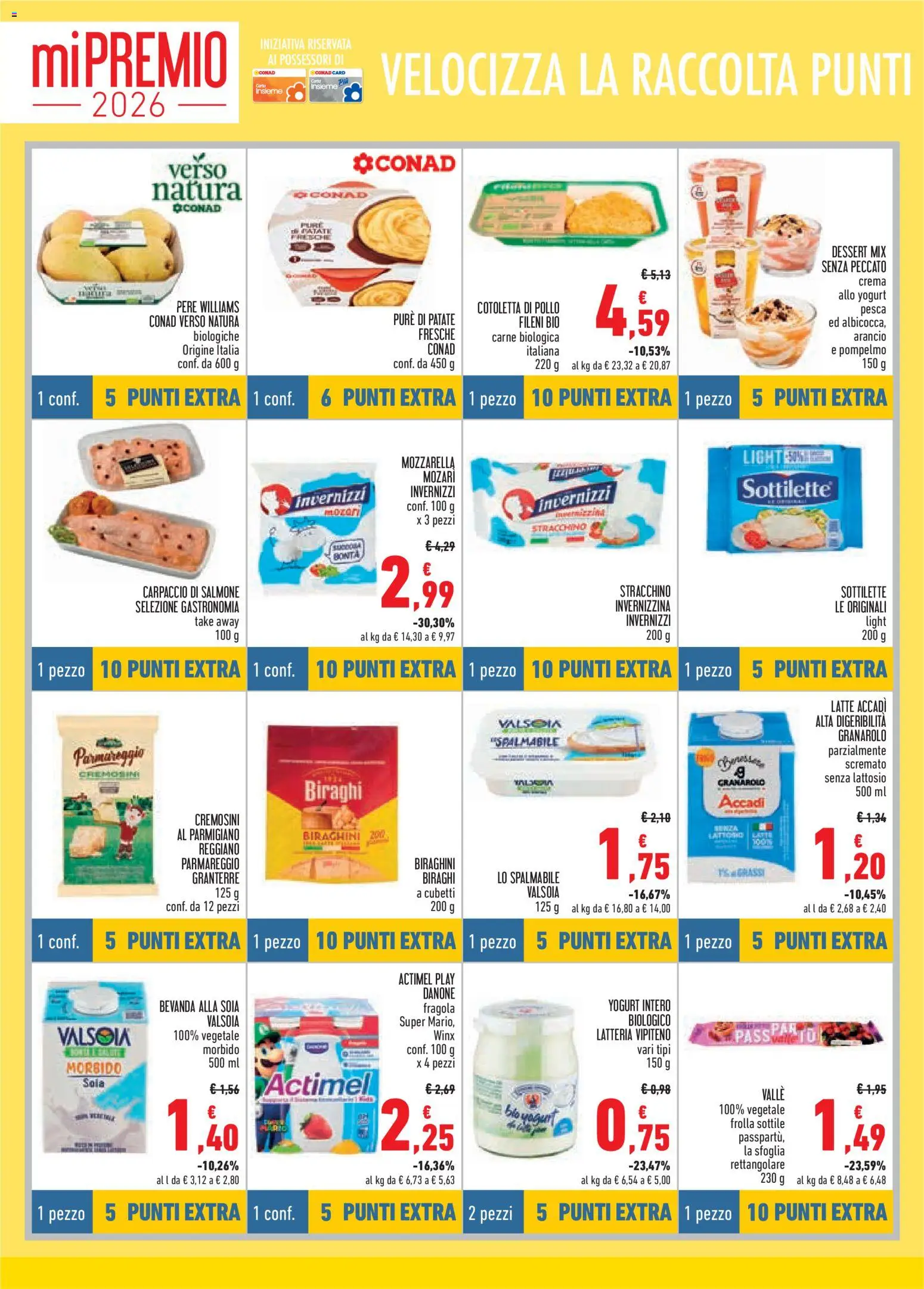 Volantino Conad del 12/08/2026 | Pagina: 8 | Prodotti: Pollo, Salmone, Pesca, Parmigiano