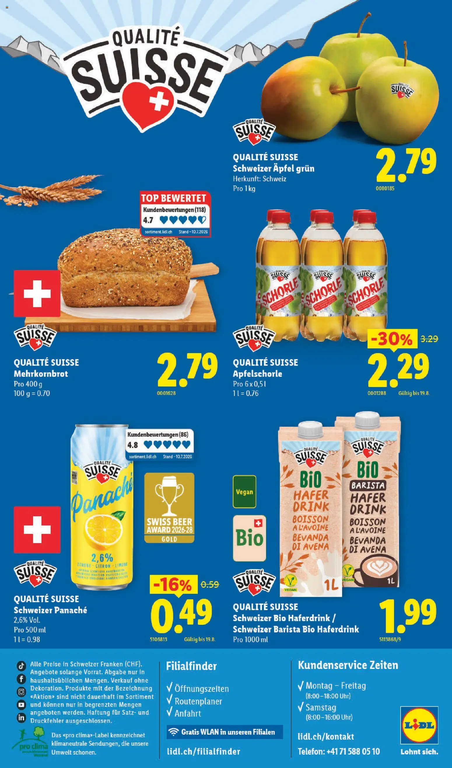 Lidl aktionen Qualité Suisse – gültig ab 13.08.2026 | Seite: 4 | Produkte: Äpfel, Uhr, Top, Apple