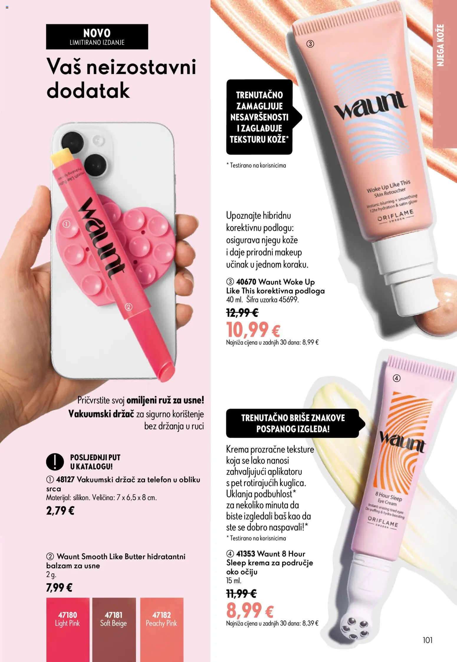 Oriflame katalog | vrijedi od 05.08.2026 | Stranica: 101 | Proizvodi: Balzam za usne, Ruž, Krema, Telefon