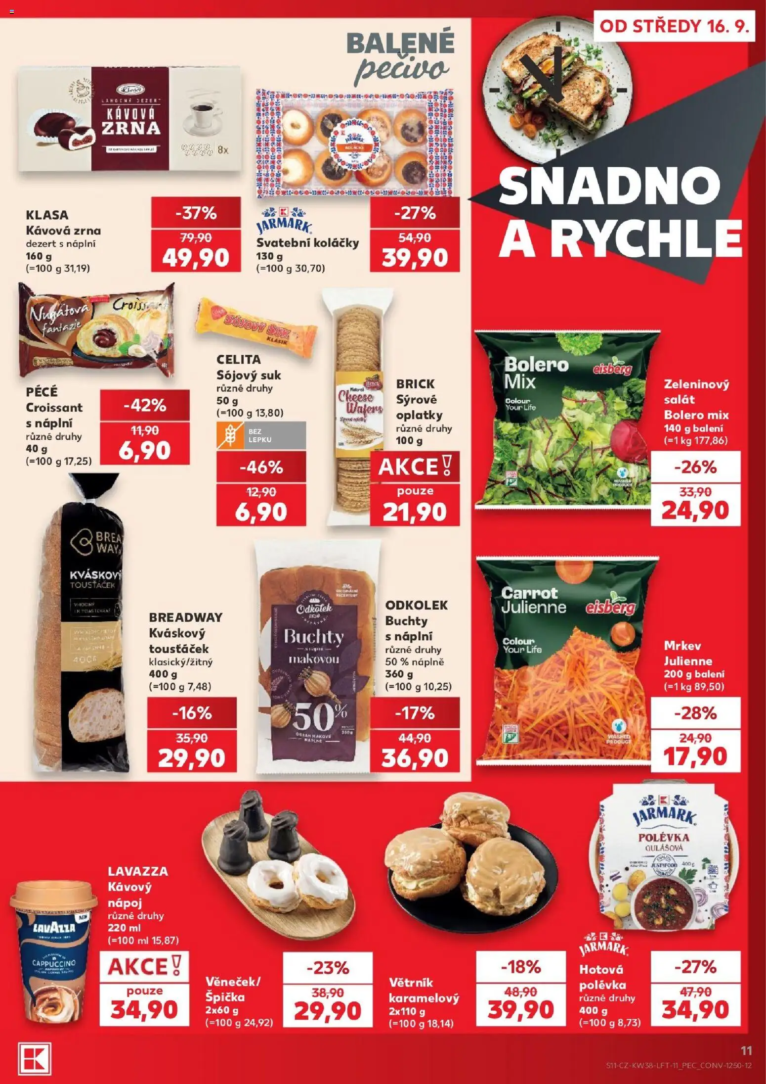 Kaufland leták - Brno od 16.09.2026 | Strana: 11 | Produkty: Mrkev, Větrník, Cappuccino, Dezert