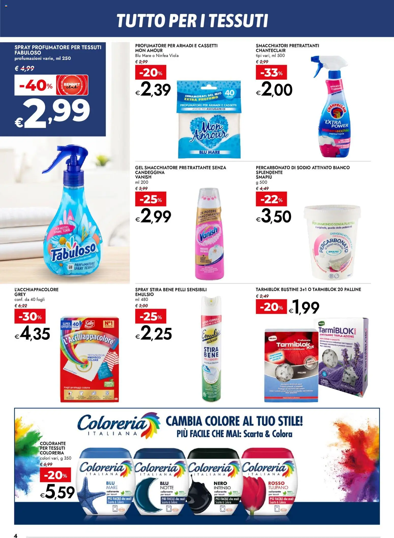 Volantino bennet del 20/08/2026 | Pagina: 4 | Prodotti: Smacchiatore, Asciugatrice, Smacchiatori, Profumo