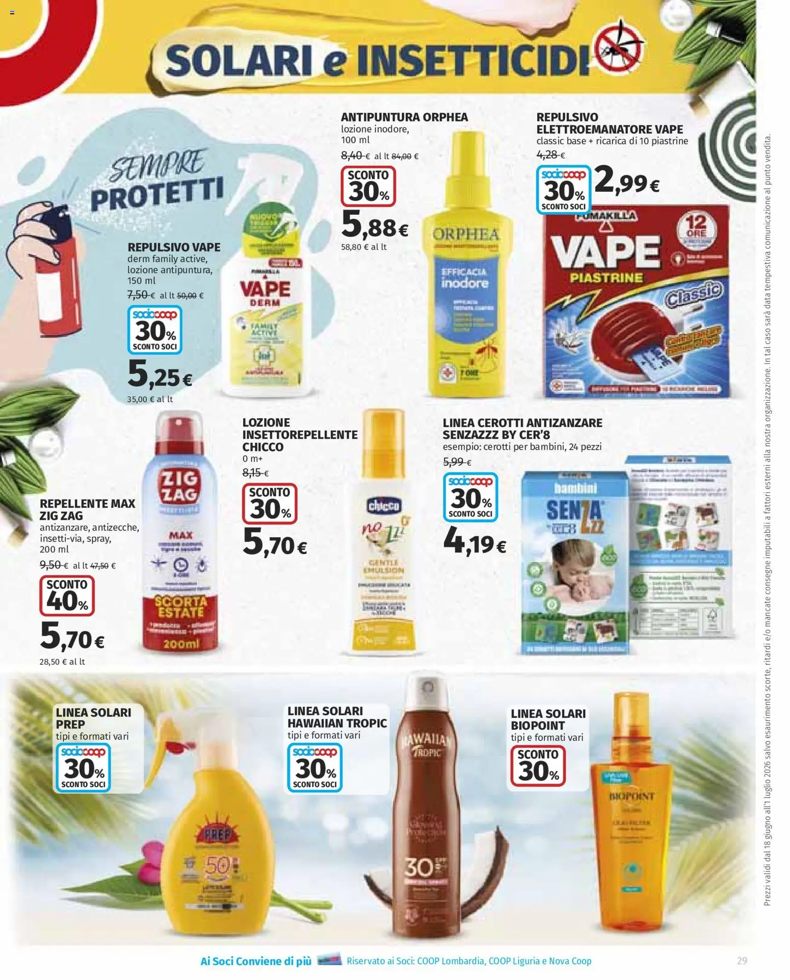 Volantino Ipercoop del 18.06.2026 | Pagina: 29 | Prodotti: Antizanzare, Cerotti, Data