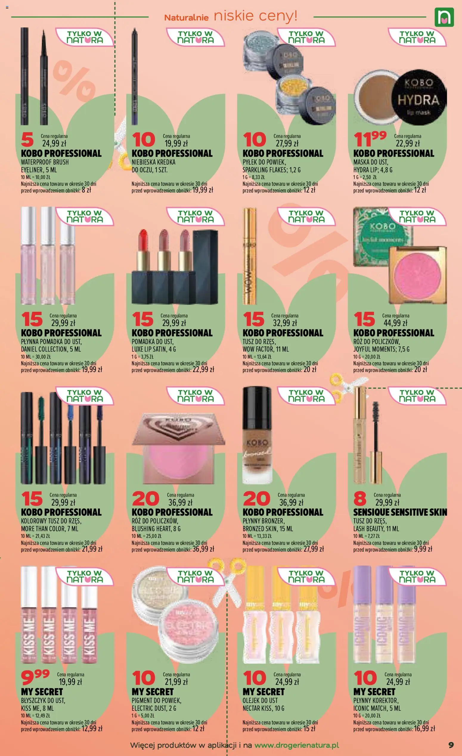 Drogerie Natura gazetka od 21.07.2026 | Strona: 9 | Produkty: Pomadka, Róż, Tusz do rzęs, Maska