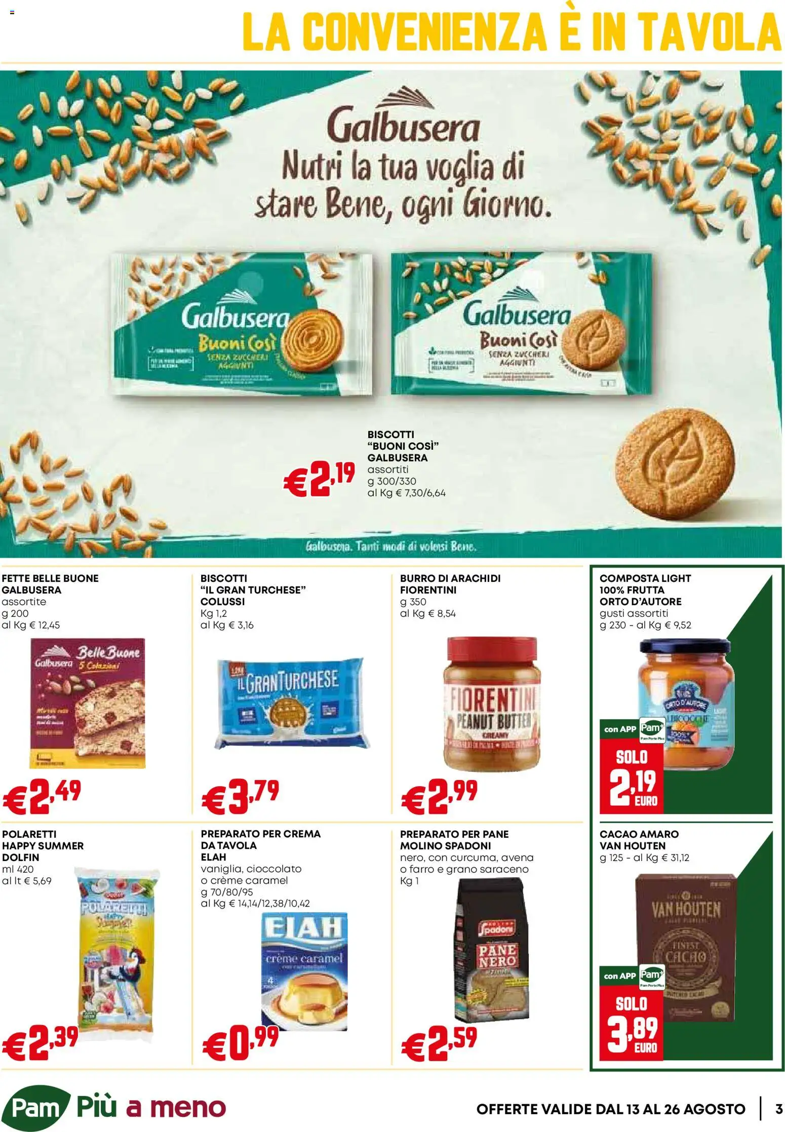 Volantino PAM del 13/08/2026 | Pagina: 3 | Prodotti: Crema, Pane, Arachidi, Cacao