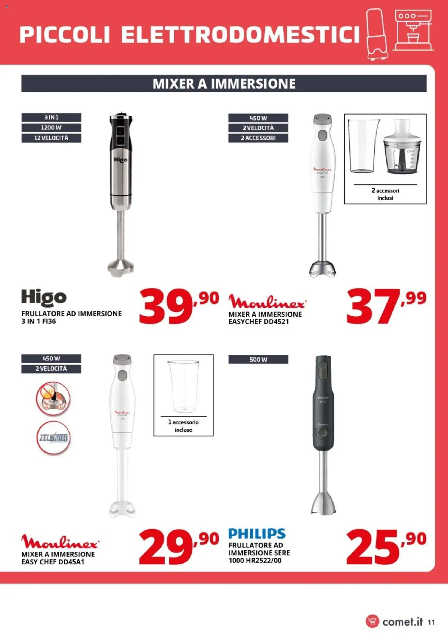 Volantino Comet del 14/10/2026 | Pagina: 11 | Prodotti: Frullatore, Mixer, Frullatore ad immersione