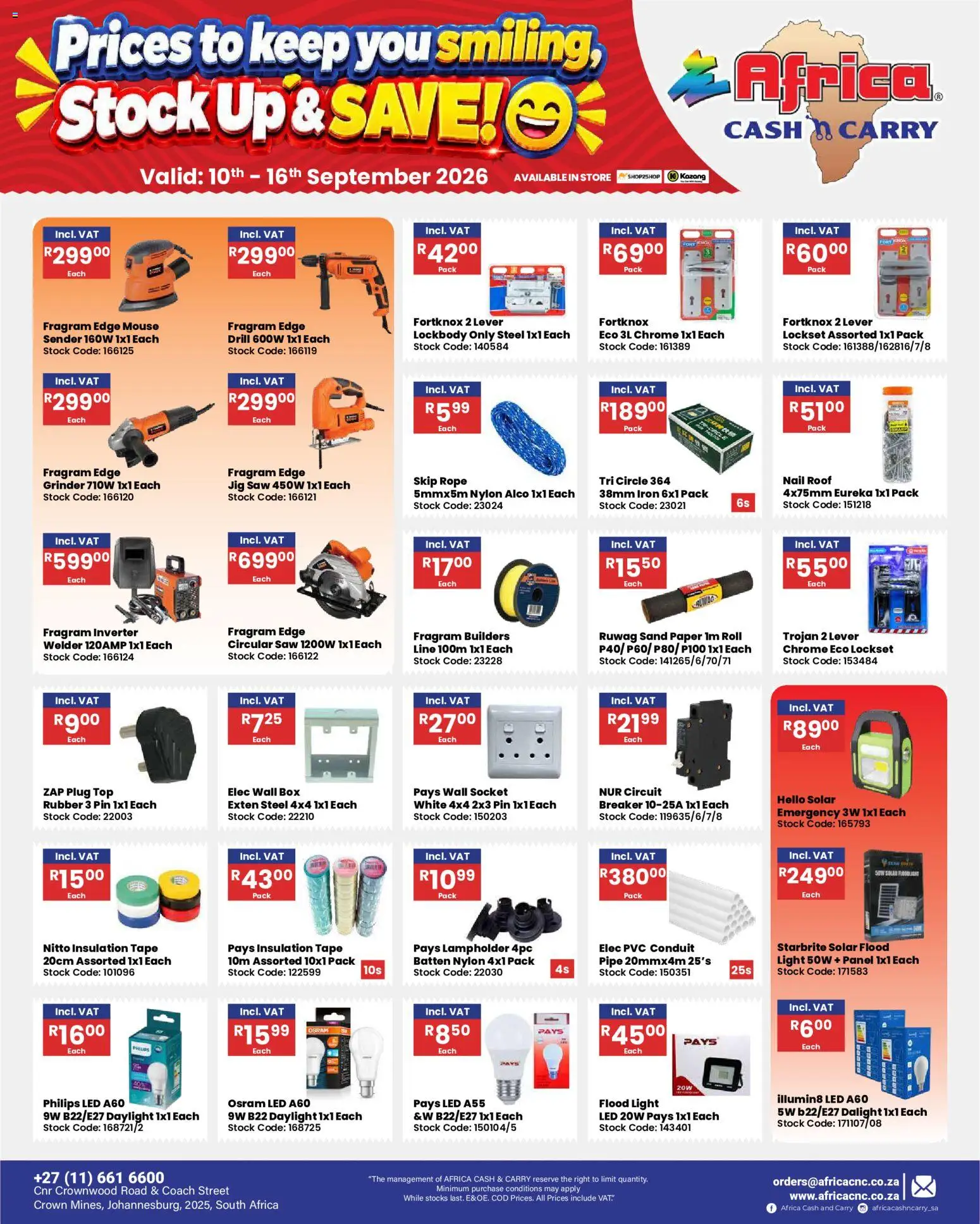 New Africa Cash & Carry catalogue – valid from 10/09/2026 | Page: 38 | Products: Mouse, Drill, Socket, Box