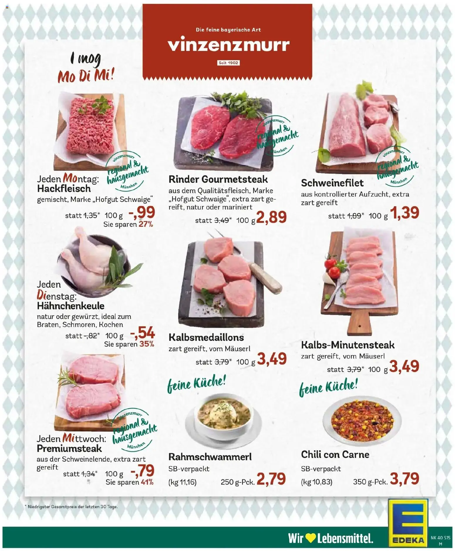 Edeka Prospekt Murnau (ab 28.09.2026) » Angebote Online | Seite: 17 | Produkte: Küche, Schweinefilet, Chili, Hackfleisch