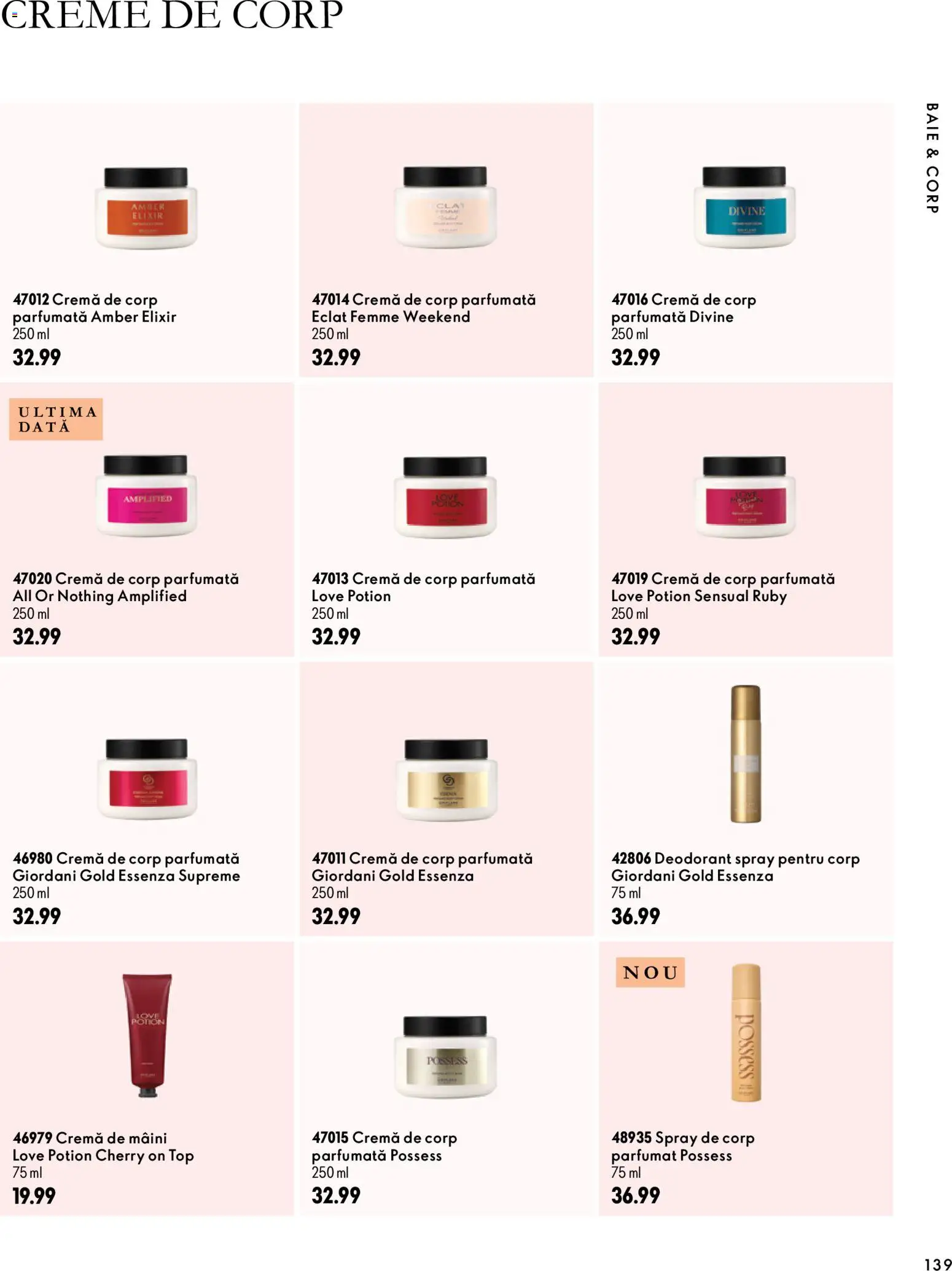 Noul catalog Oriflame – valabil de la 30.09.2026 | Pagină: 139 | Produse: Elixir, Top, Cremă, Cremă de corp