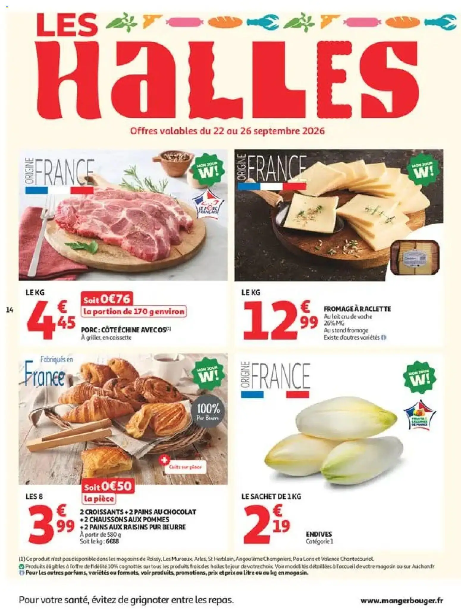 {H1} | Page: 14 | Produits: Endives, Lait, Beurre, Chocolat