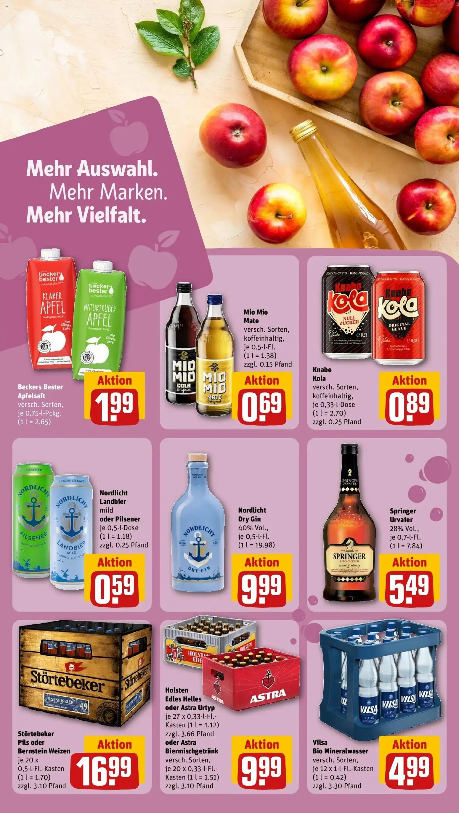 REWE Prospekt ab 17.08.2026 zum Blättern » Angebote | Seite: 22 | Produkte: Bier, Äpfel, Astra, Saft