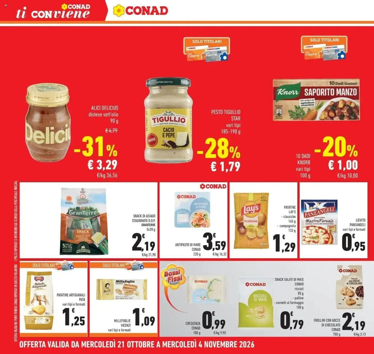 Volantino Conad del 21/10/2026 | Pagina: 39 | Prodotti: Cioccolato, Manzo, Olio, Alici