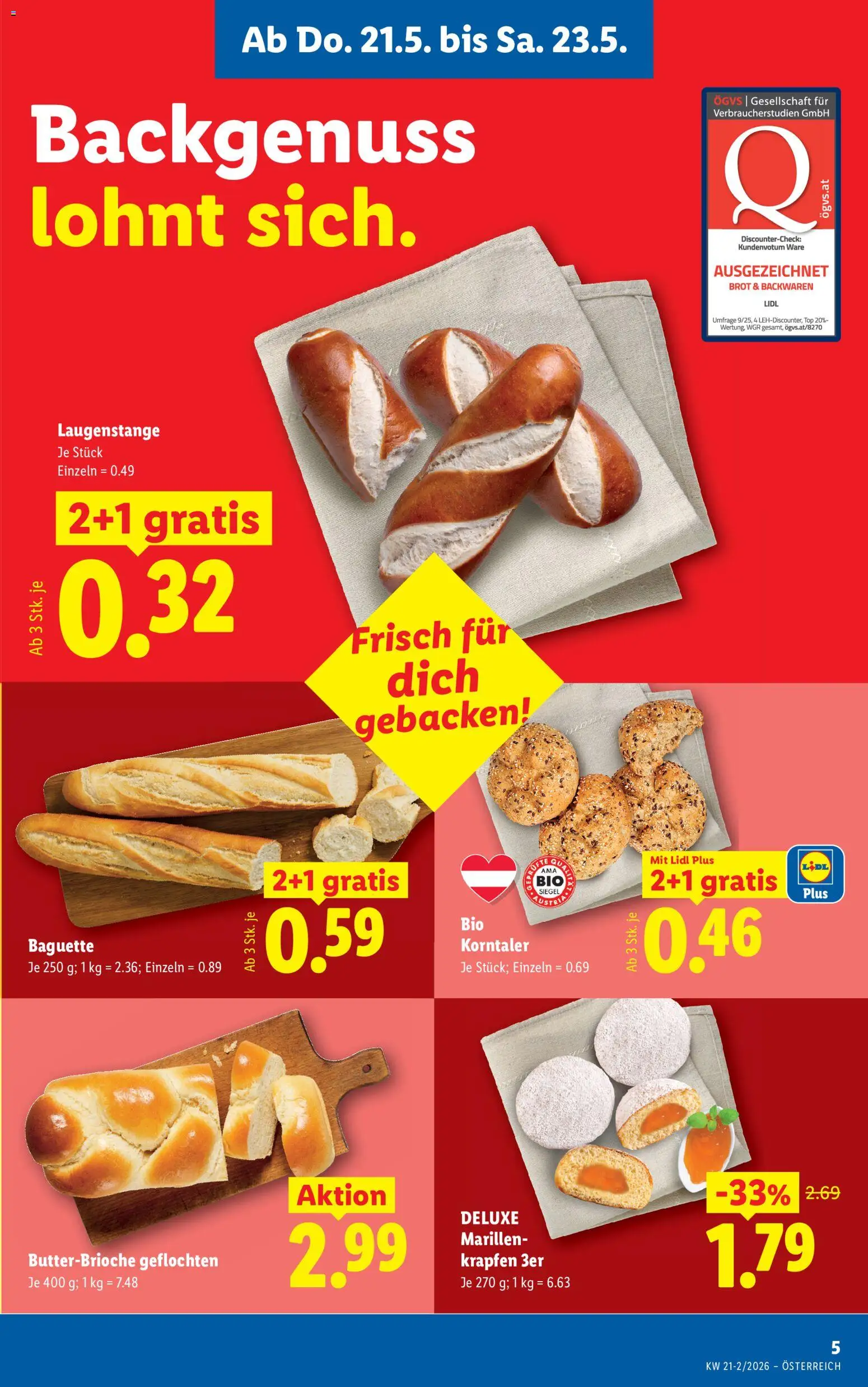 Lidl - Flugblatt gültig ab 21.05.2026 | Seite: 7 | Produkte: Jääkaappipakastin, Brot