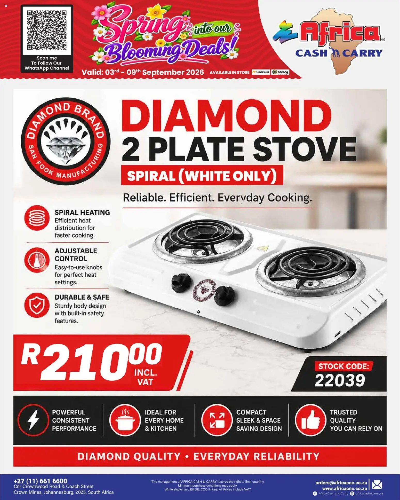 New Africa Cash & Carry catalogue – valid from 03/09/2026 | Page: 34 | Products: Stove, Plate, Stock