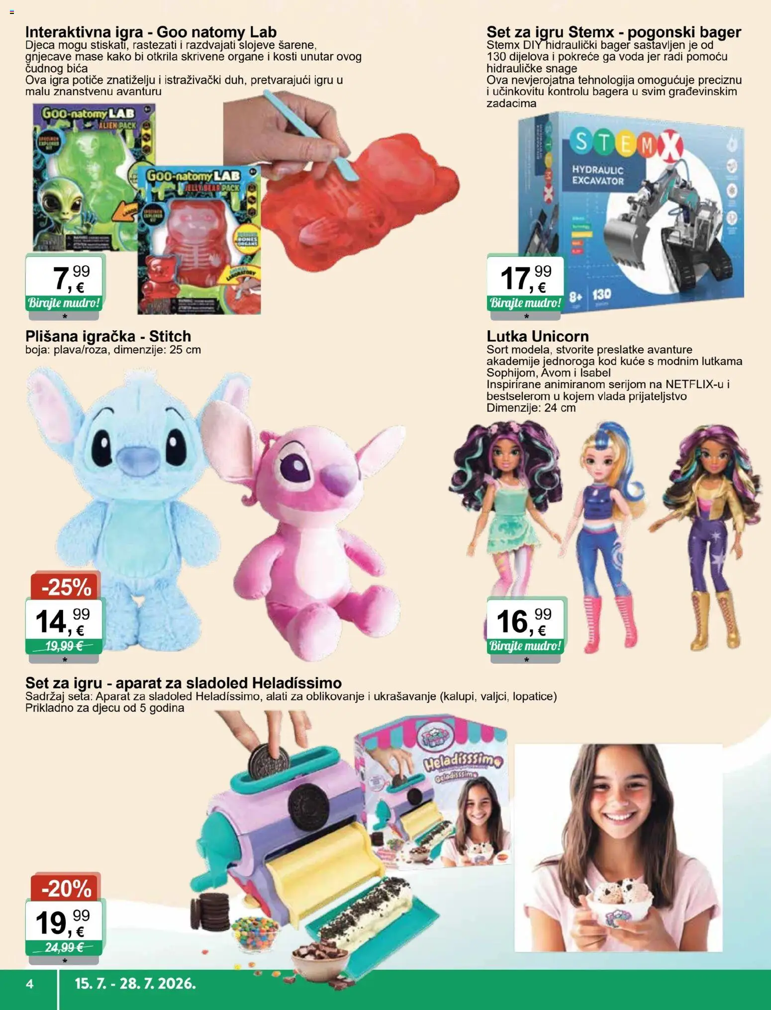 KTC katalog | vrijedi od 15.07.2026 | Stranica: 4 | Proizvodi: Lutka, Sladoled, Voda, Igra