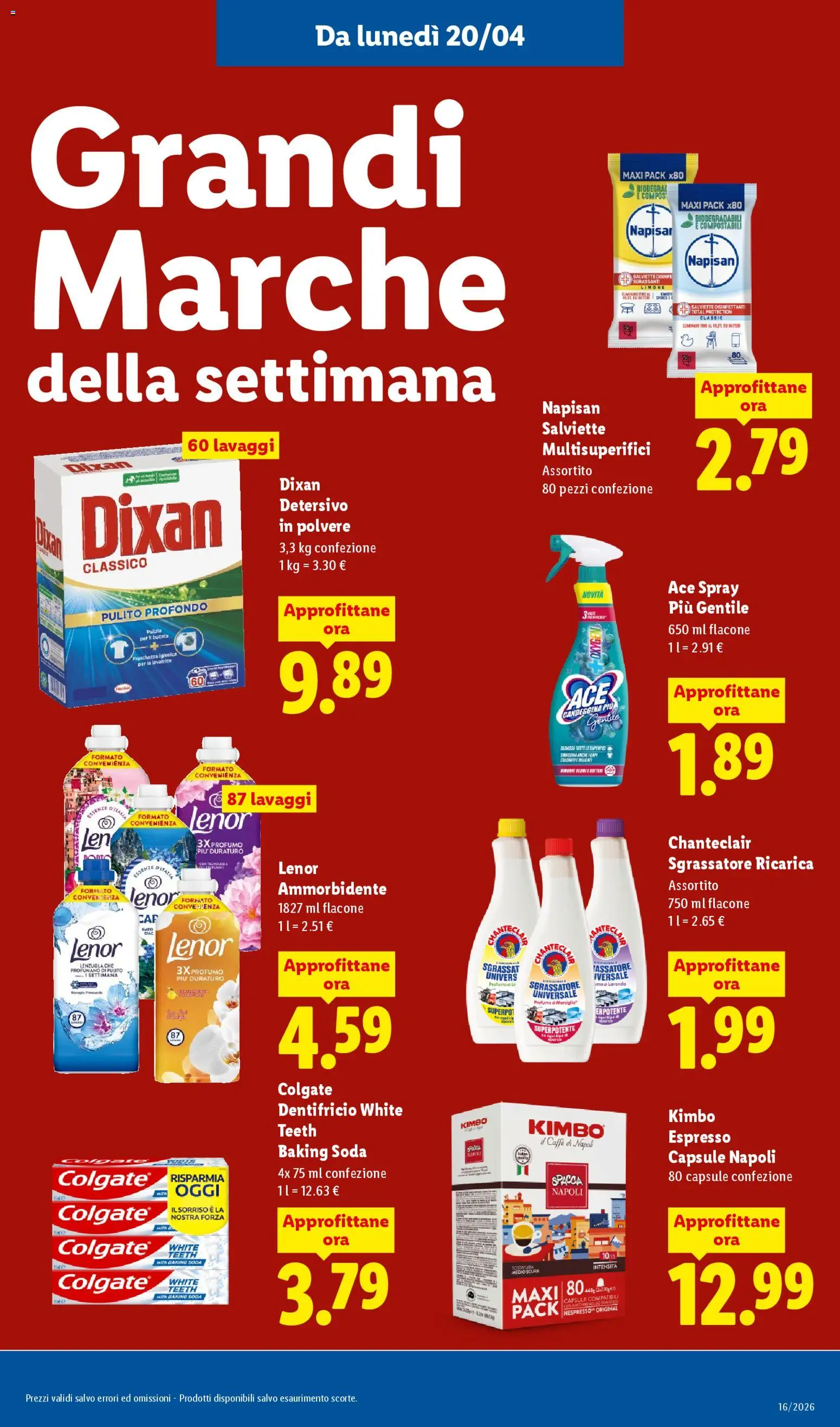 Volantino Lidl del 16.04.2026 | Pagina: 46 | Prodotti: Dentifricio, Limone, Lenzuola, Profumo