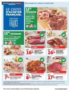 Auchan - Prévisualisation de VIANDE BOVINE: RUMSTECK ✰✰✰ SPÉCIAL BARBECUE(1) À griller, en caissette, La portion de 150 g environ valide à partir de 07/07/2026 | Page: 24