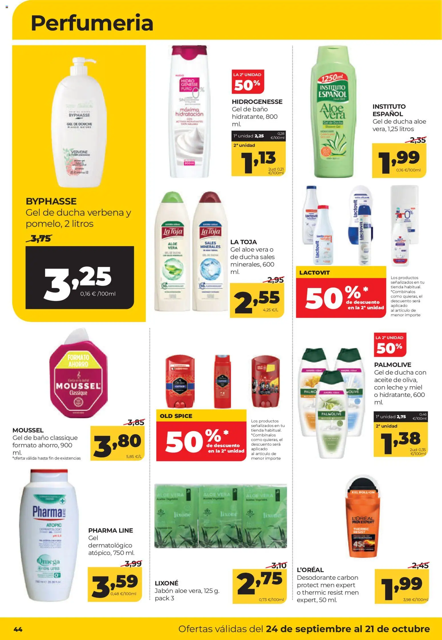Alimerka folleto Castilla y León │ válido desde el 24/09/2026 | Página: 44 | Productos: Jabón, Desodorante, Gel de baño, Baño