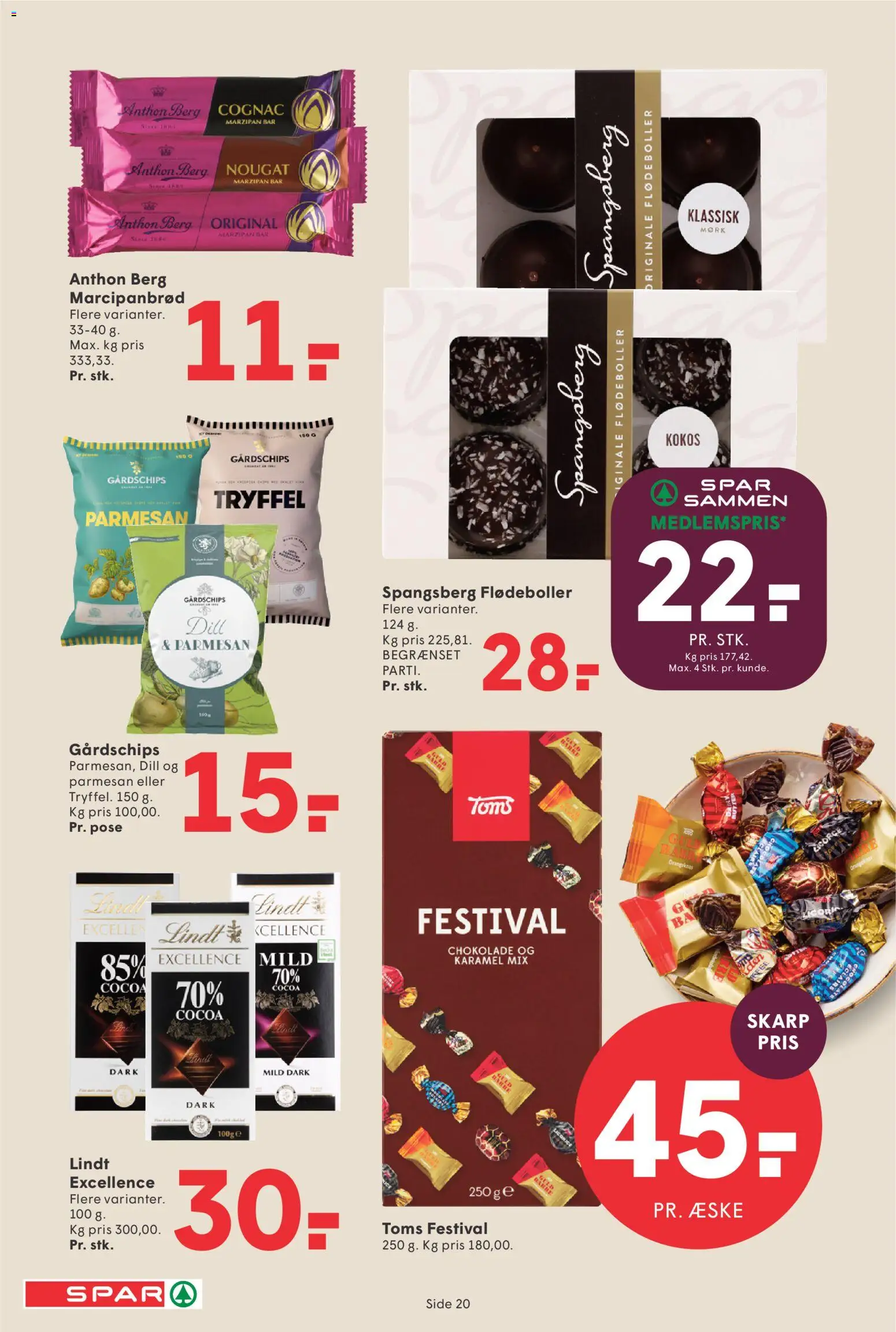 Spar tilbudsavis – gyldig fra 28/08/2026 | Side: 22 | Produkter: Chokolade, Flødeboller, Marcipanbrød, Nougat