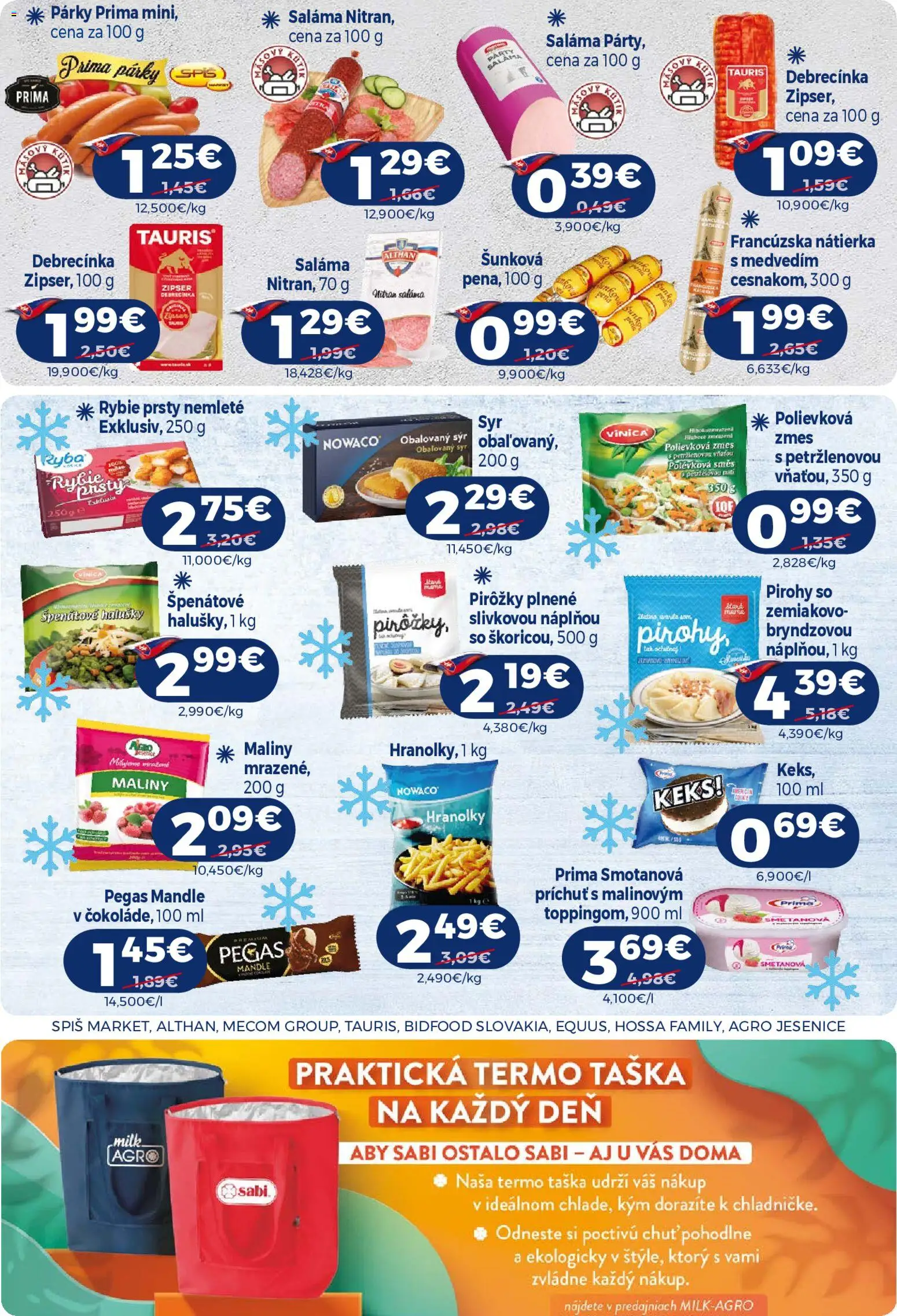 Nové Milk Agro akcie – leták je platný od 10.06.2026 | Strana: 6 | Produkty: Pirohy, Saláma, Ryba, Taška