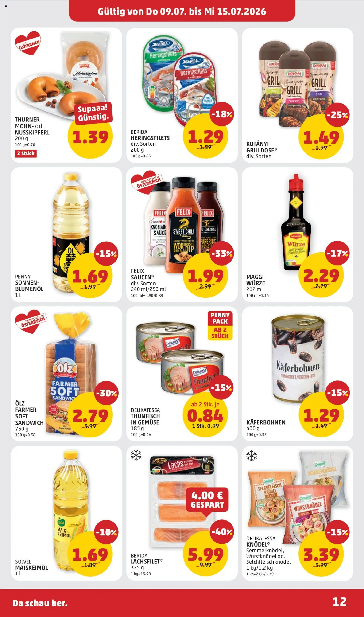 Penny Markt Flugblatt gültig ab 09.07.2026 | Seite: 12 | Produkte: Gemüse, Chili, Grill