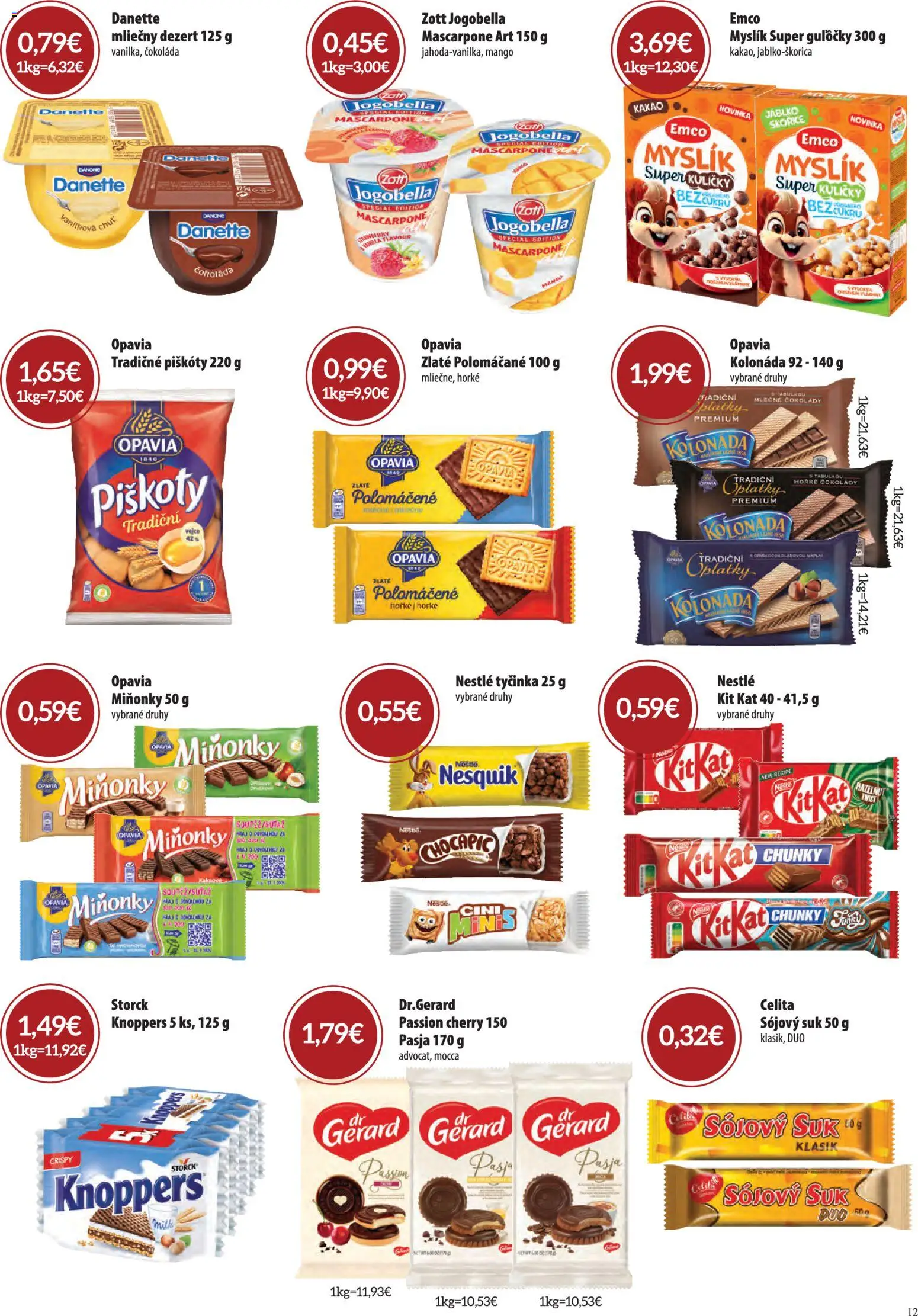 Nové CBA Verex akcie – leták je platný od 02.07.2026 | Strana: 12 | Produkty: Čokoláda, Chocapic, Mango, Mascarpone