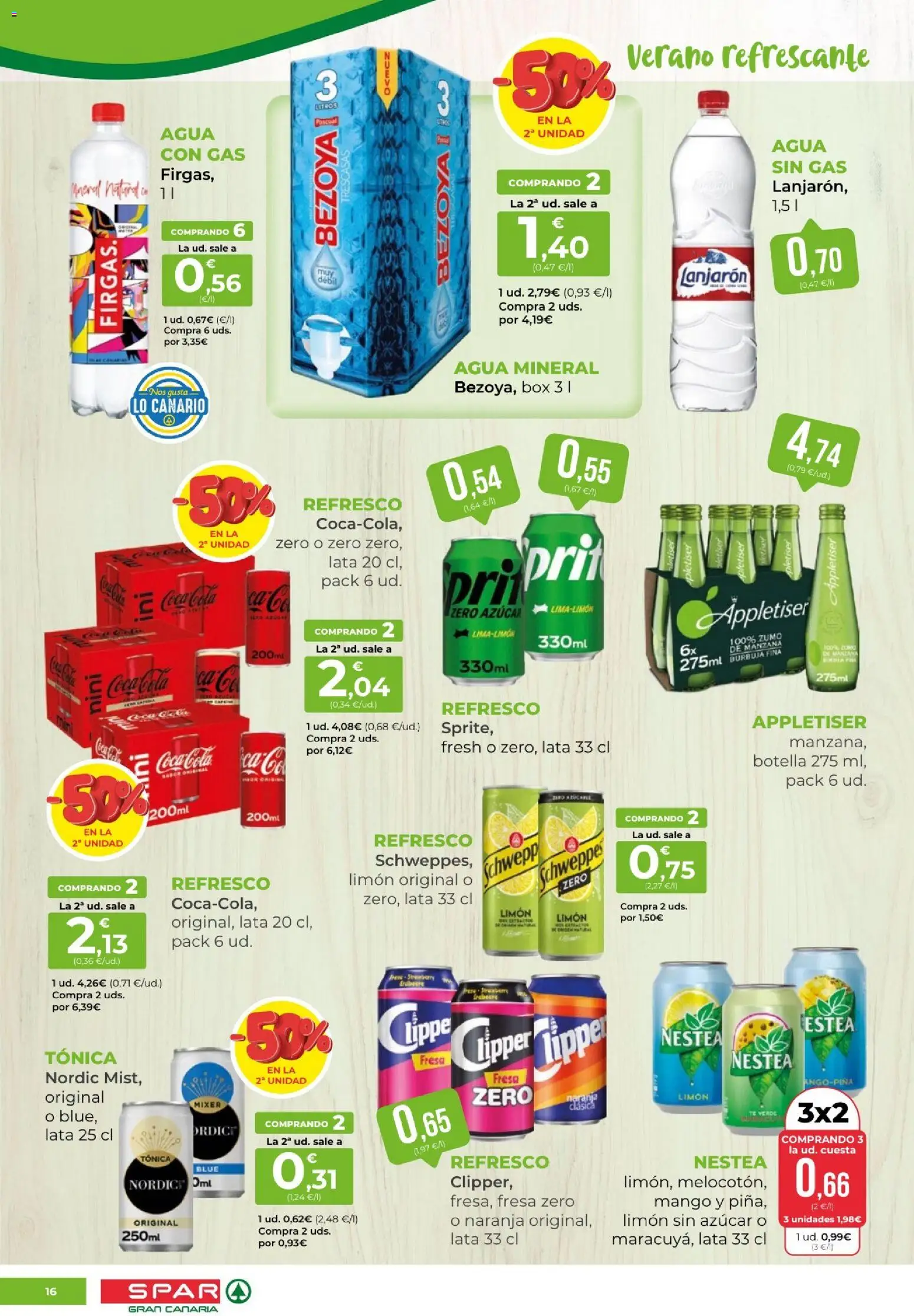 Spar folleto │ válido desde el 21/08/2026 | Página: 16 | Productos: Té verde, Tónica, Té, Agua mineral