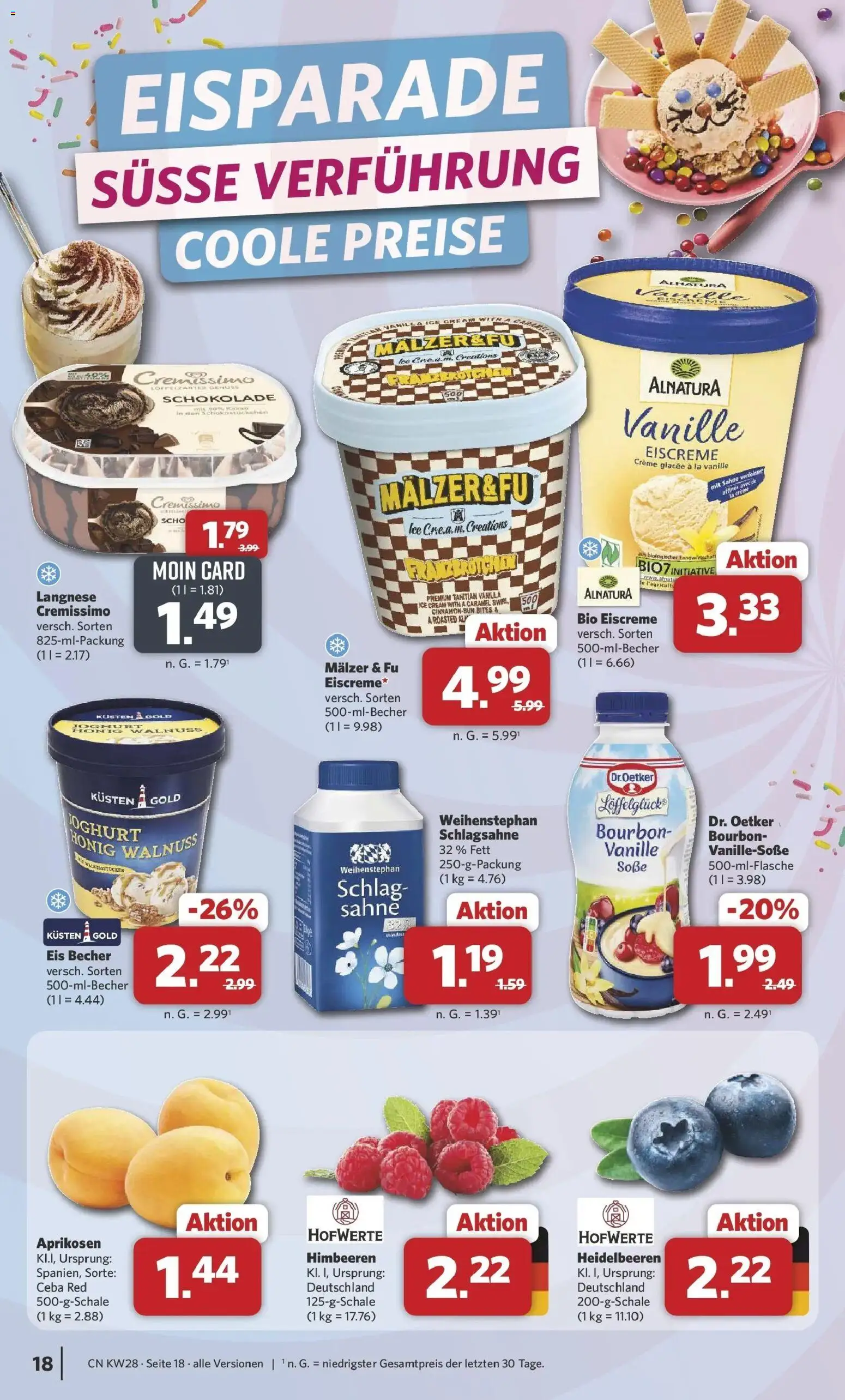 Combi Prospekt Wardenburg – gültig ab 06.07.2026 | Seite: 18 | Produkte: Joghurt, Creme, Sahne, Eis