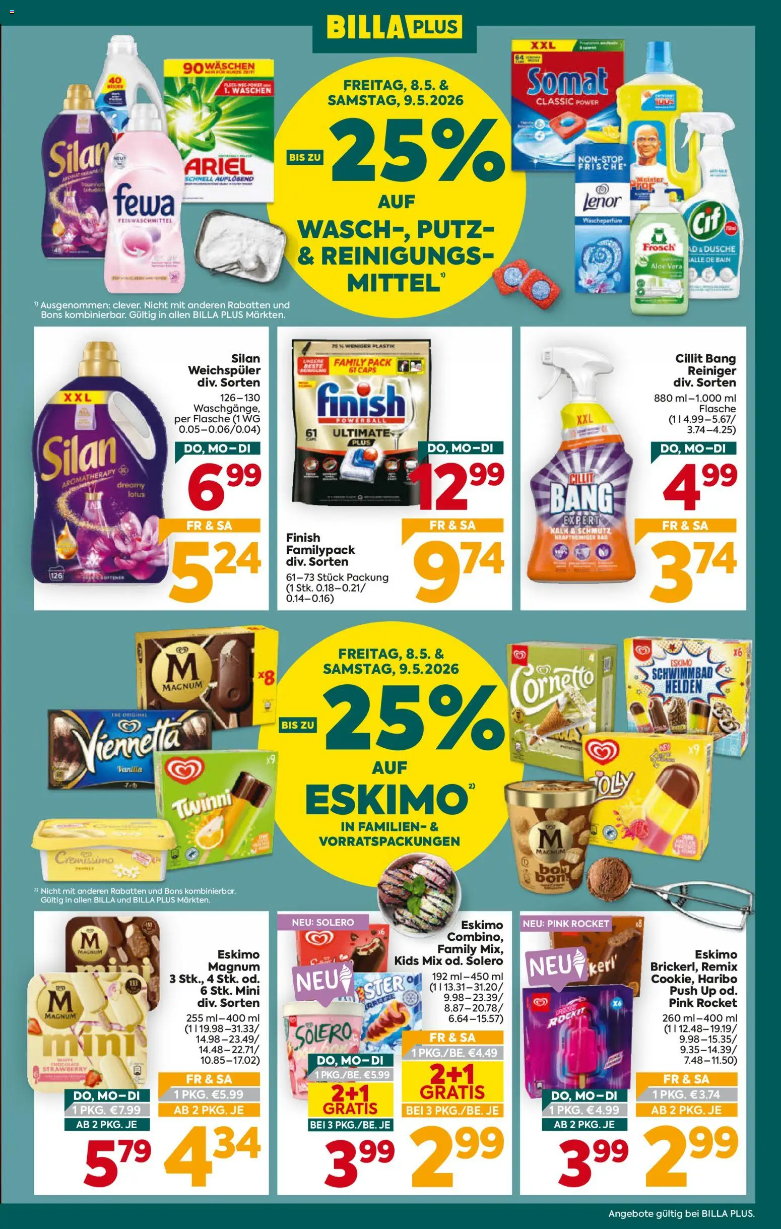 Billa Plus Flugblatt gültig ab 07.05.2026 | Seite: 3 | Produkte: Dusche, Weichspüler