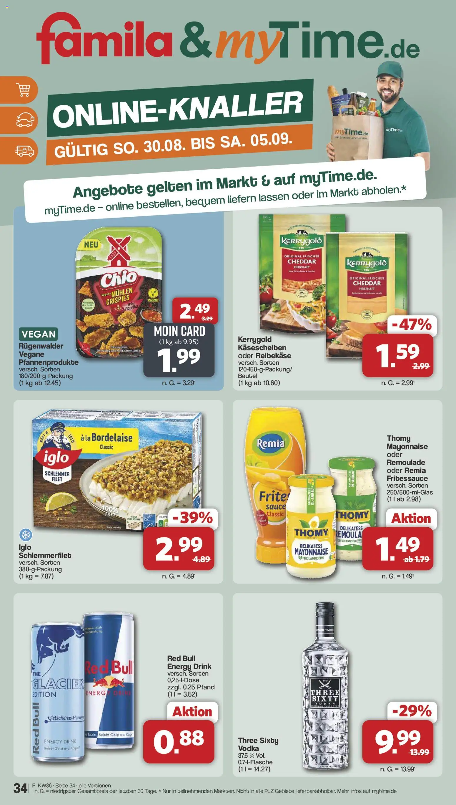 Famila Nordwest Prospekt – gültig ab 31.08.2026 | Seite: 36 | Produkte: Energy, Paprika, Vodka, Reibekase