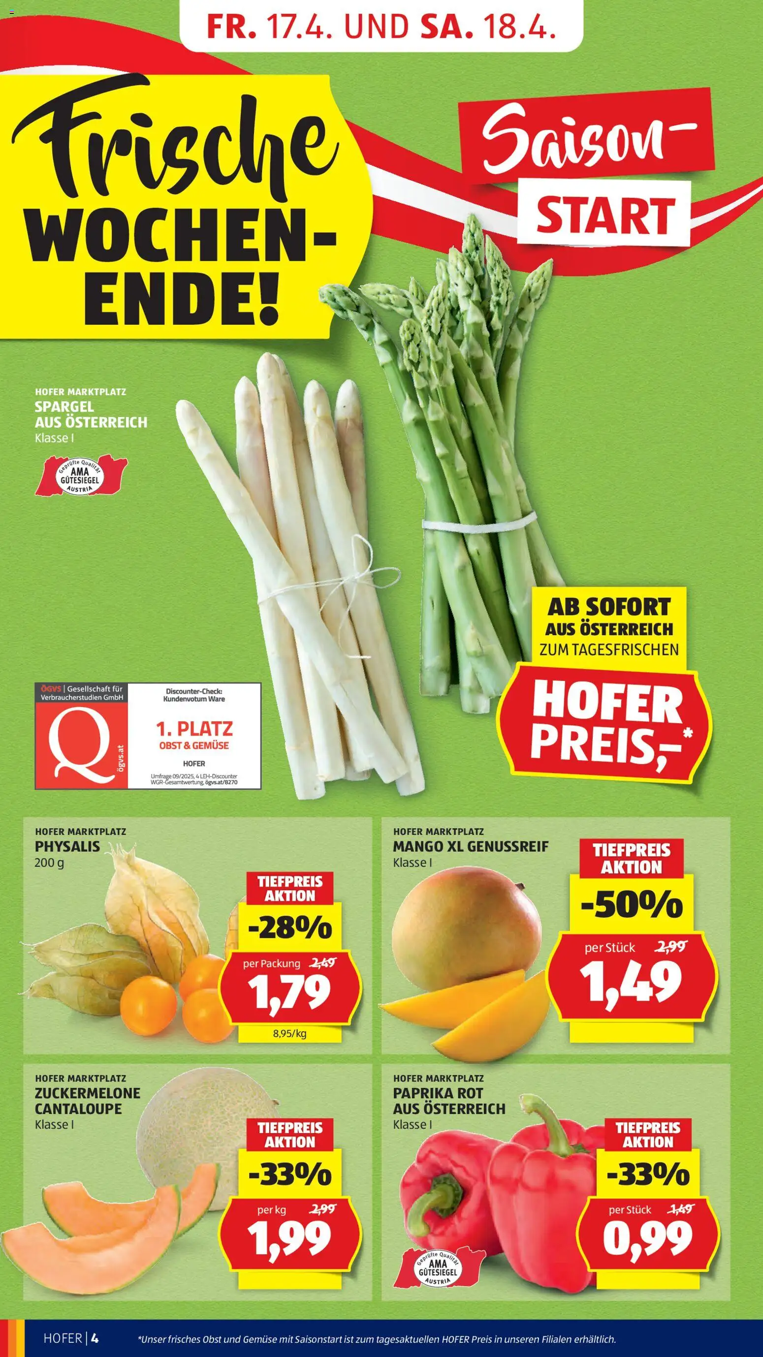 Hofer AT akciós ujság - amely érvényes a következő dátumtól: 17.04.2026 | Oldal: 6 | Termékek: Mangó