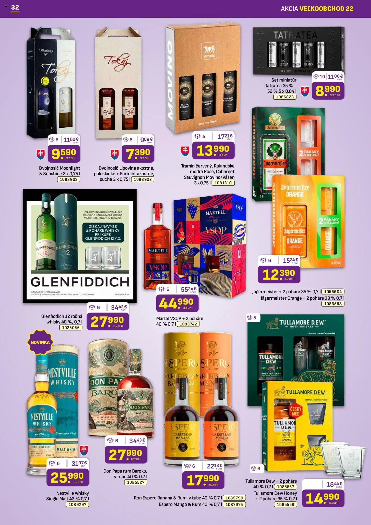 Nové Libex akcie – leták je platný od 02.11.2026 | Strana: 32 | Produkty: Jägermeister, Whisky, Tullamore Dew Honey, Tullamore Dew