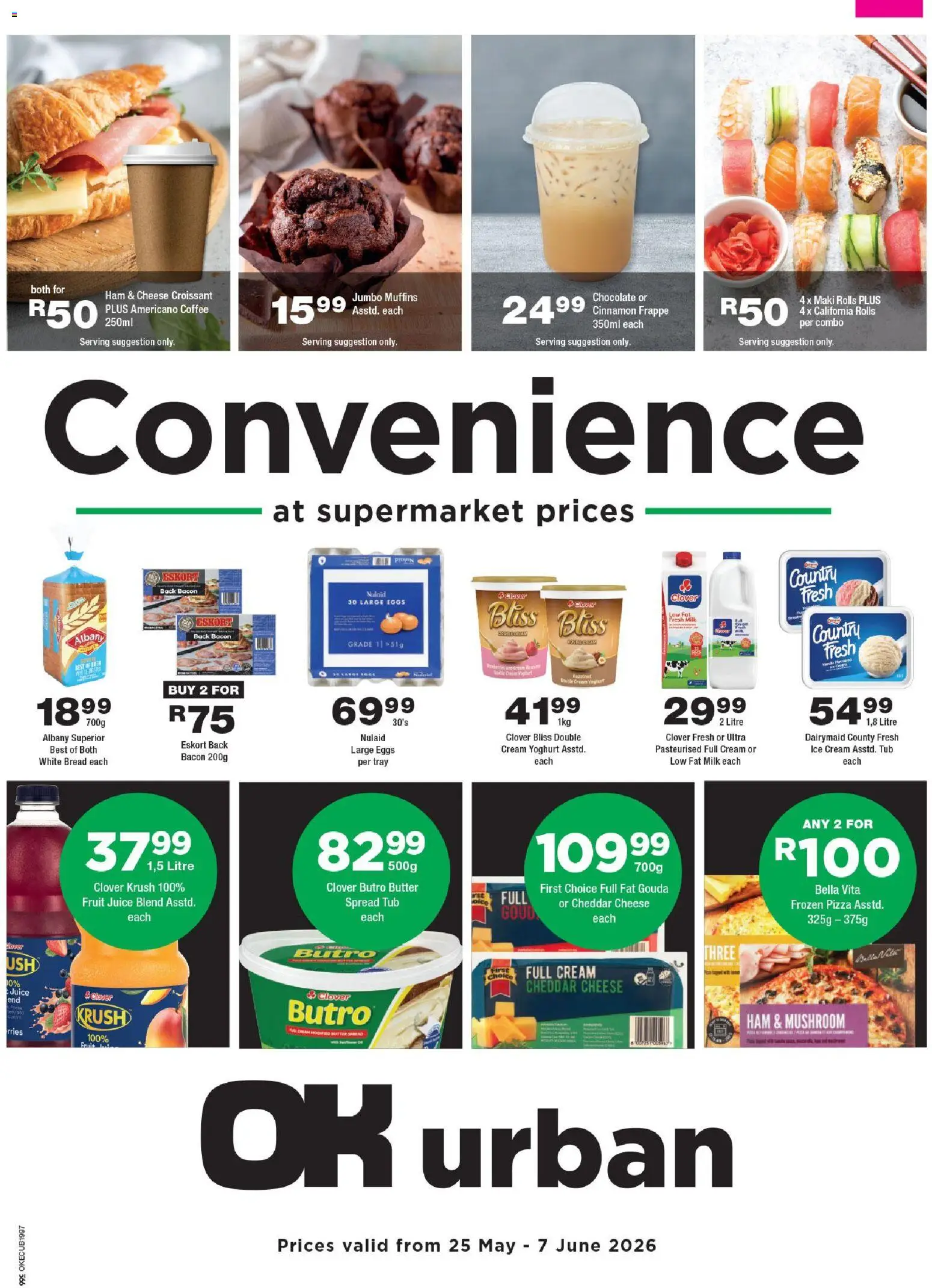 New OK Foods catalogue – valid from 25.05.2026 | Page: 1 | Products: Milk, Butter, Cheese, Coffee
