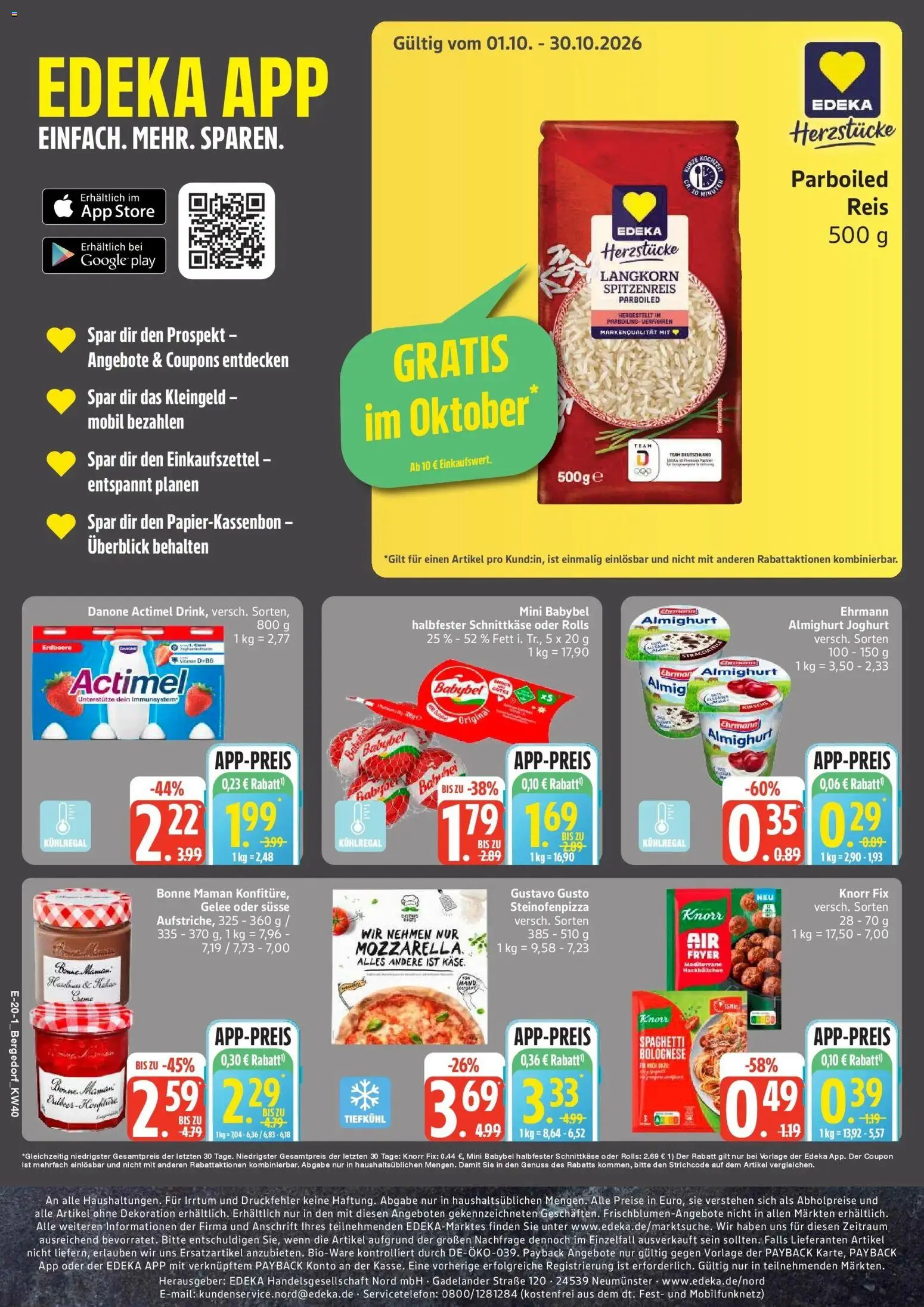 Edeka Prospekt Hamburg (ab 28.09.2026) » Angebote Online | Seite: 25 | Produkte: Actimel, Ehrmann almighurt, Knorr, Bonne maman