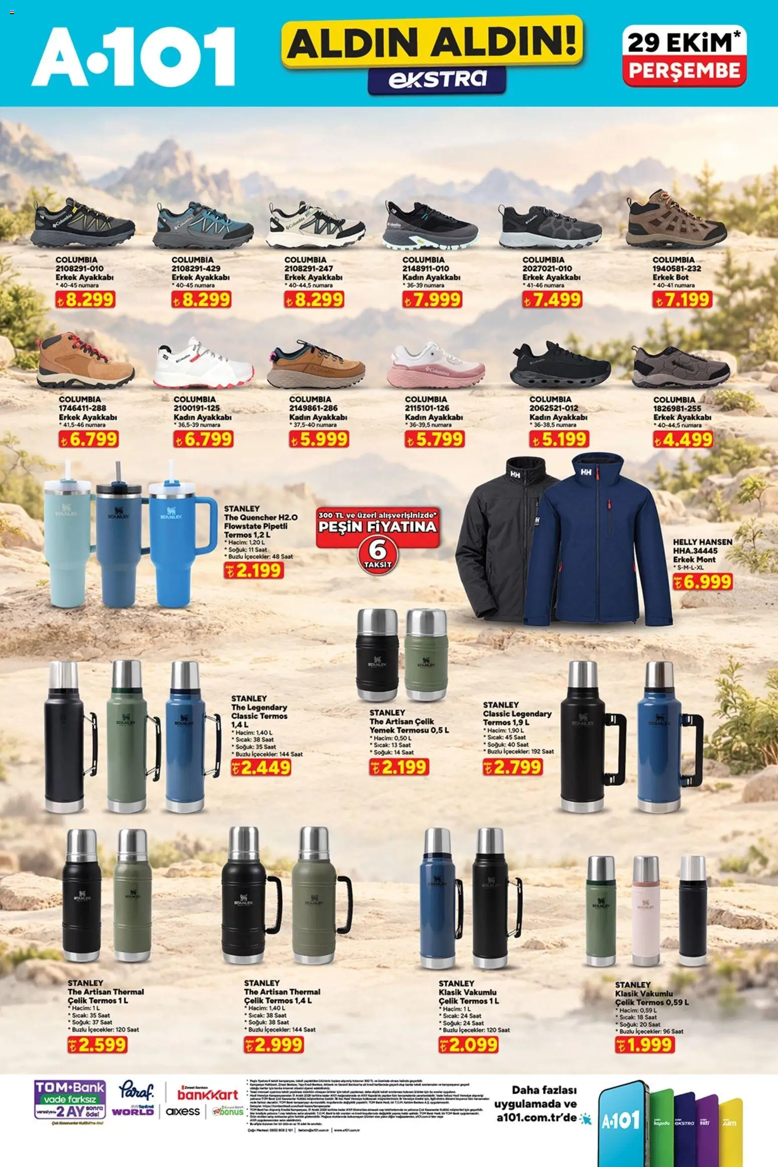 A101 - Katalog Aldın Aldın Ekstra - 29 Ekim 2026 tarihinden itibaren geçerlidir | Sayfa: 3 | Ürünler: Mont, Bot, Termos, Saat
