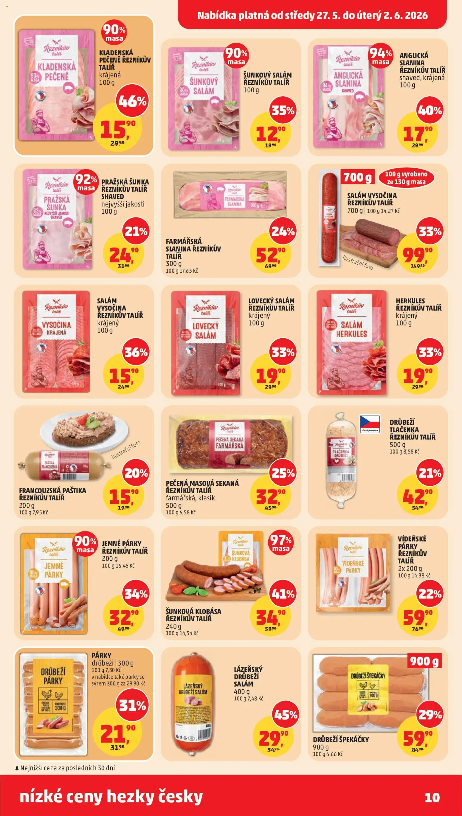 Penny Market leták od 27.05.2026 | Strana: 10 | Produkty: Klobása, Šunkový salám, Tlačenka, Paštika