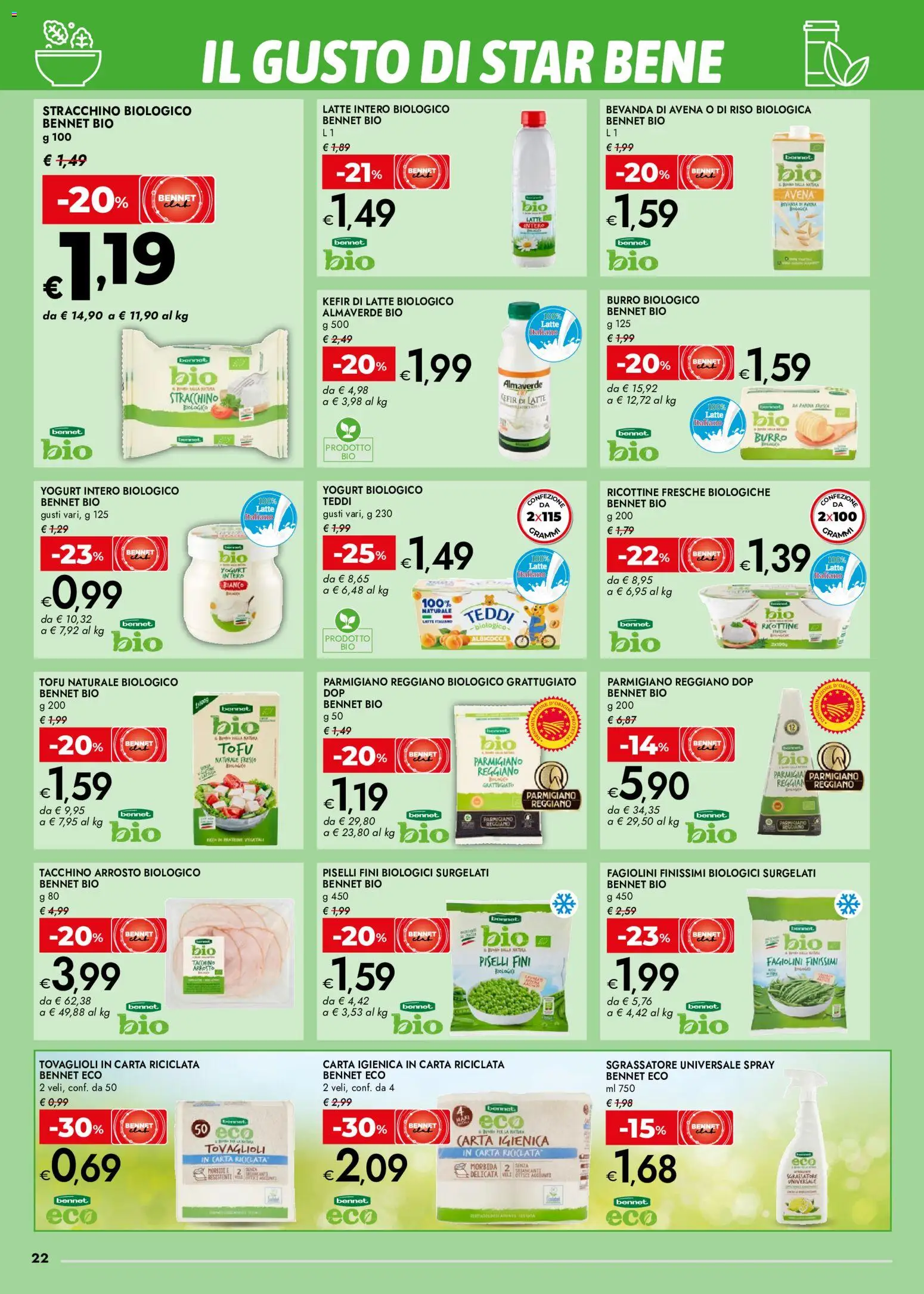 Volantino bennet del 30/07/2026 | Pagina: 22 | Prodotti: Arrosto, Riso, Burro, Parmigiano reggiano