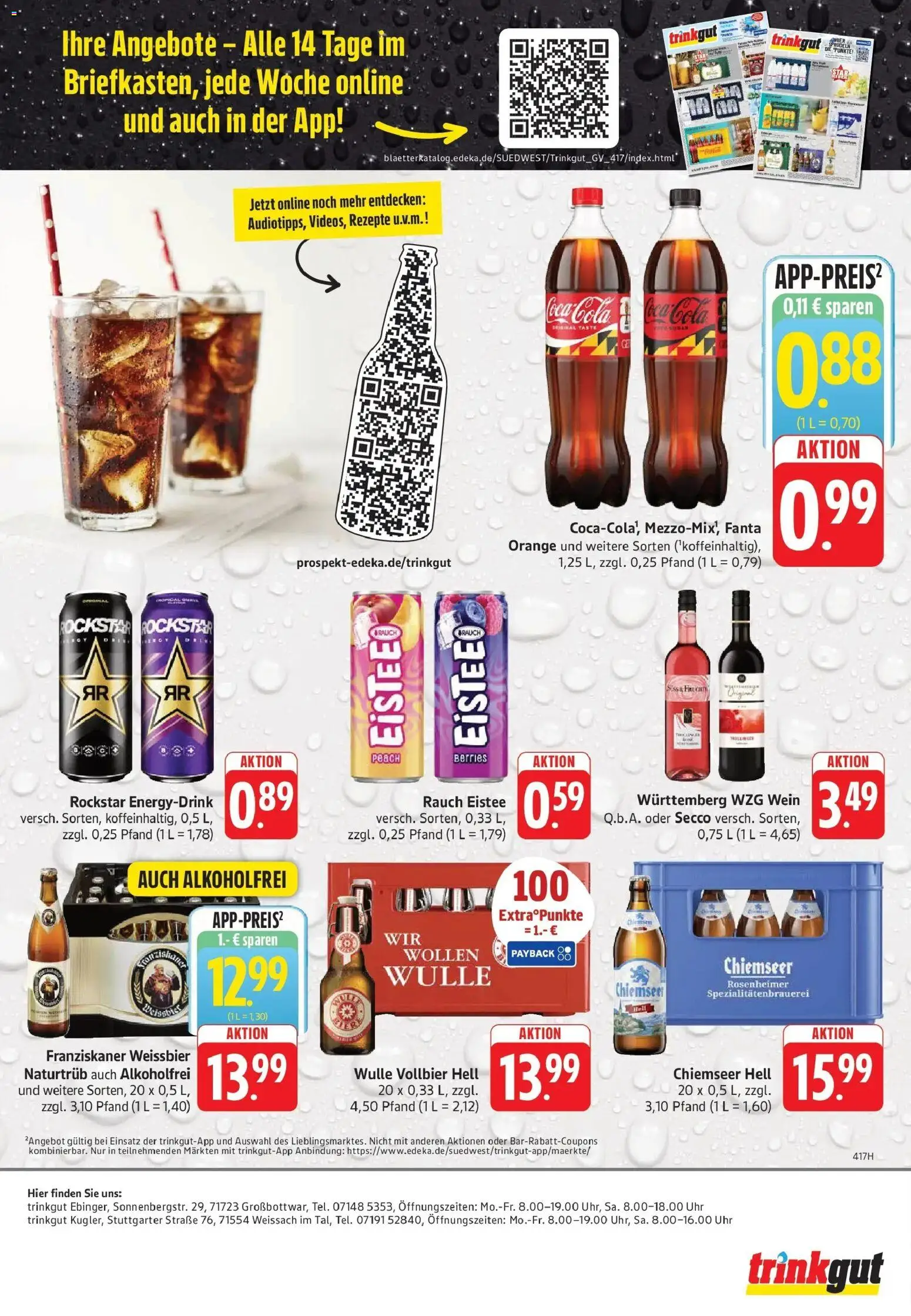Trinkgut Prospekt Weissach Im Tal – gültig ab 06.07.2026 | Seite: 8 | Produkte: Franziskaner, Coca cola, Fanta, Rockstar