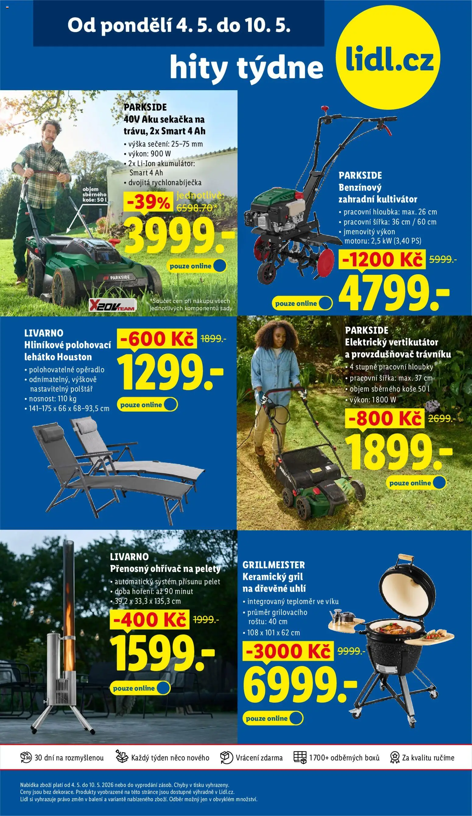 Lidl leták od 06.05.2026 | Strana: 47 | Produkty: Kultivátor, Teploměr, Sekačka, Lehátko