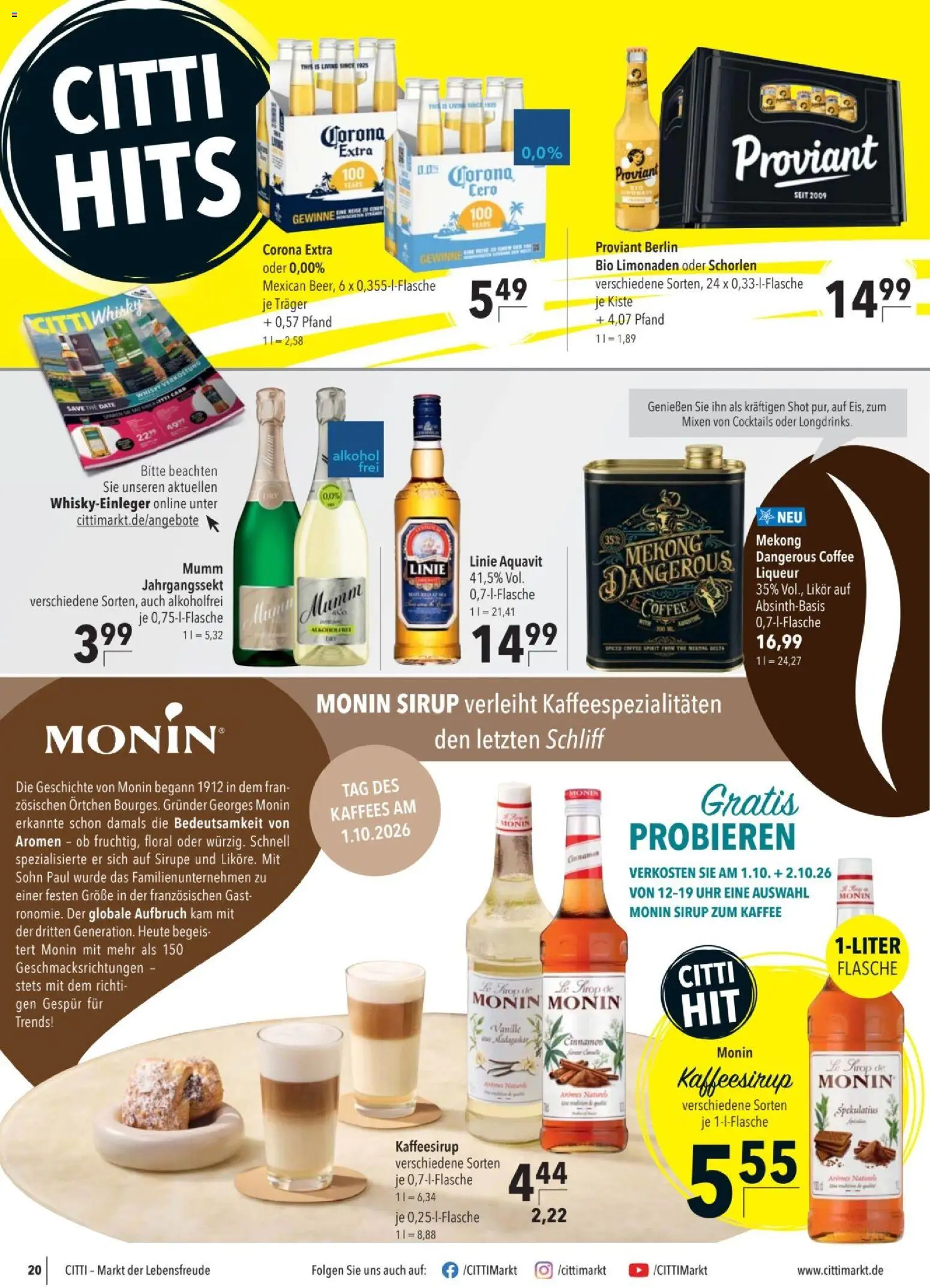 CITTI tilbudsavis – gyldig fra 30/09/2026 | Side: 20 | Produkter: Sirup, Whisky, Is