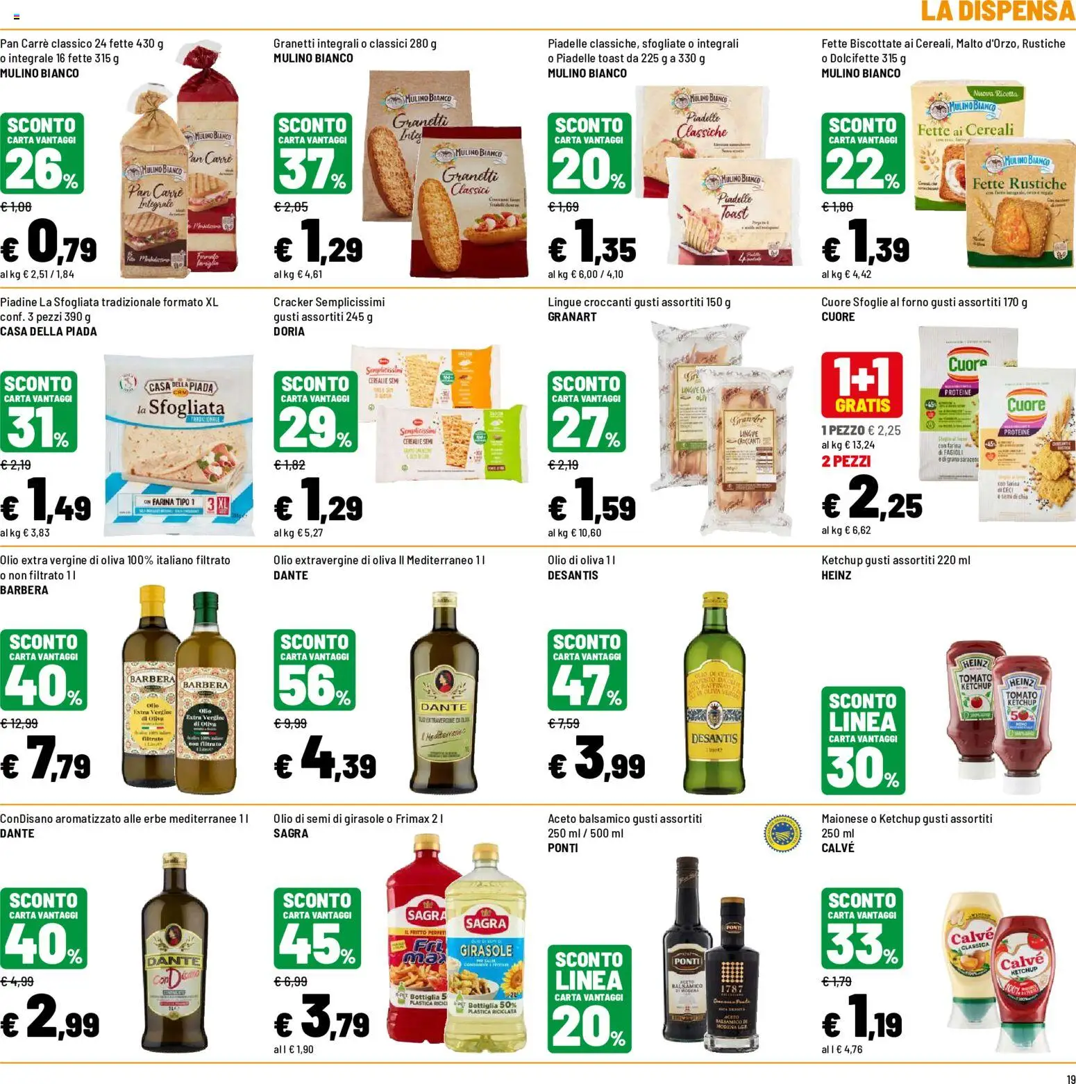 Volantino Iper del 10/08/2026 | Pagina: 19 | Prodotti: Cereali, Aceto, Olio extra vergine, Fette biscottate