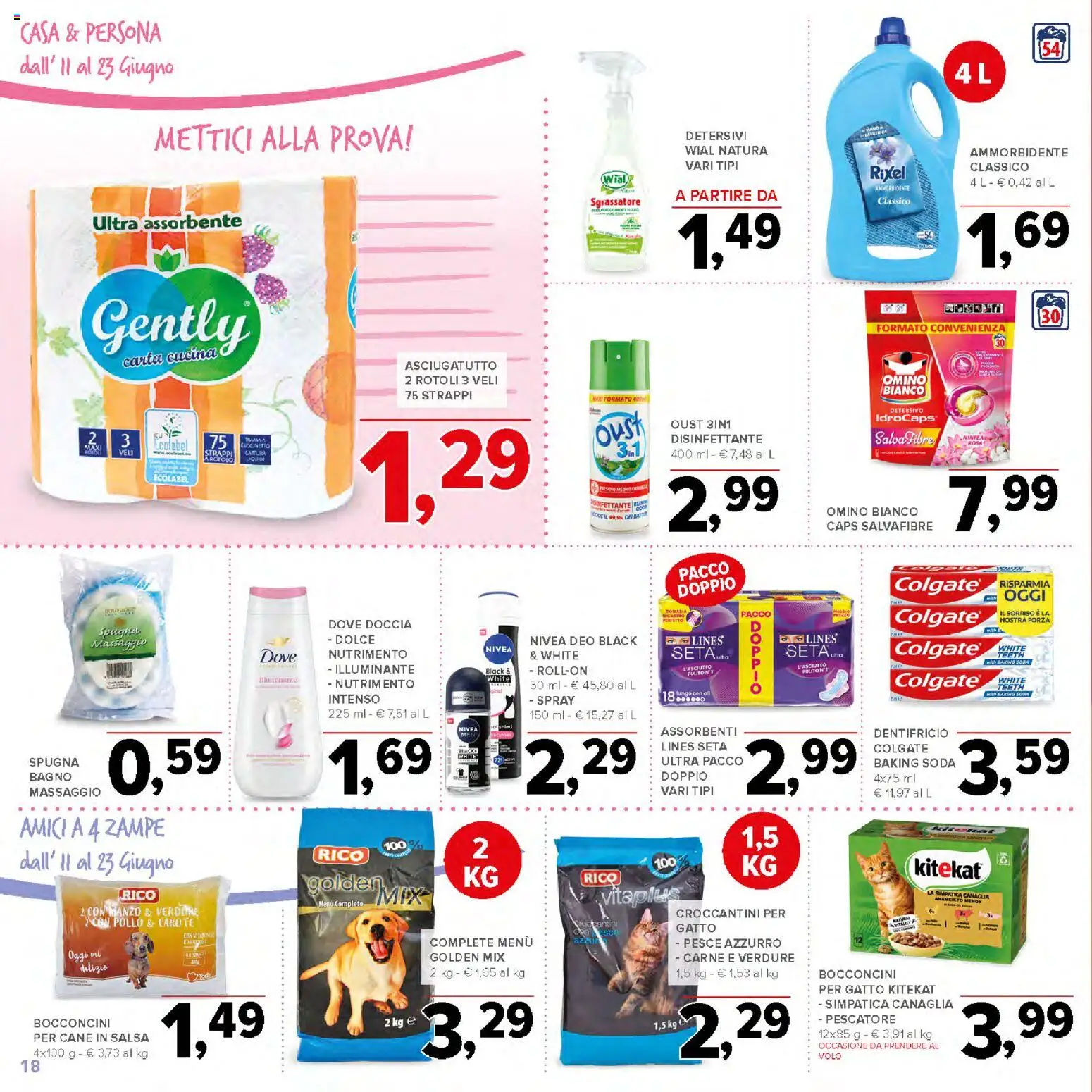 Volantino Todis del 11.06.2026 | Pagina: 18 | Prodotti: Dentifricio, Pesce, Verdure, Bagno