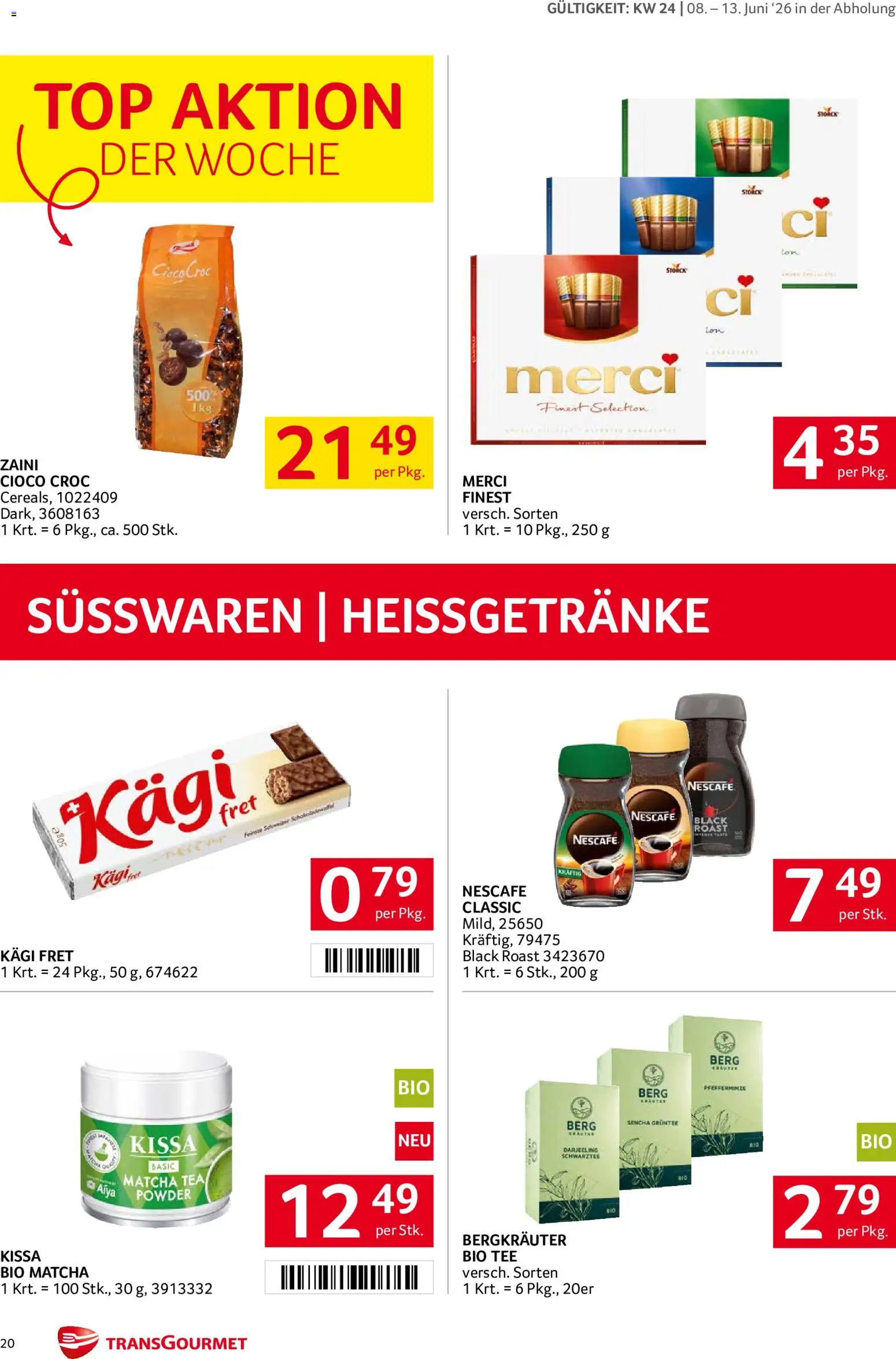 Transgourmet Flugblatt gültig ab 08.06.2026 | Seite: 20 | Produkte: Tee