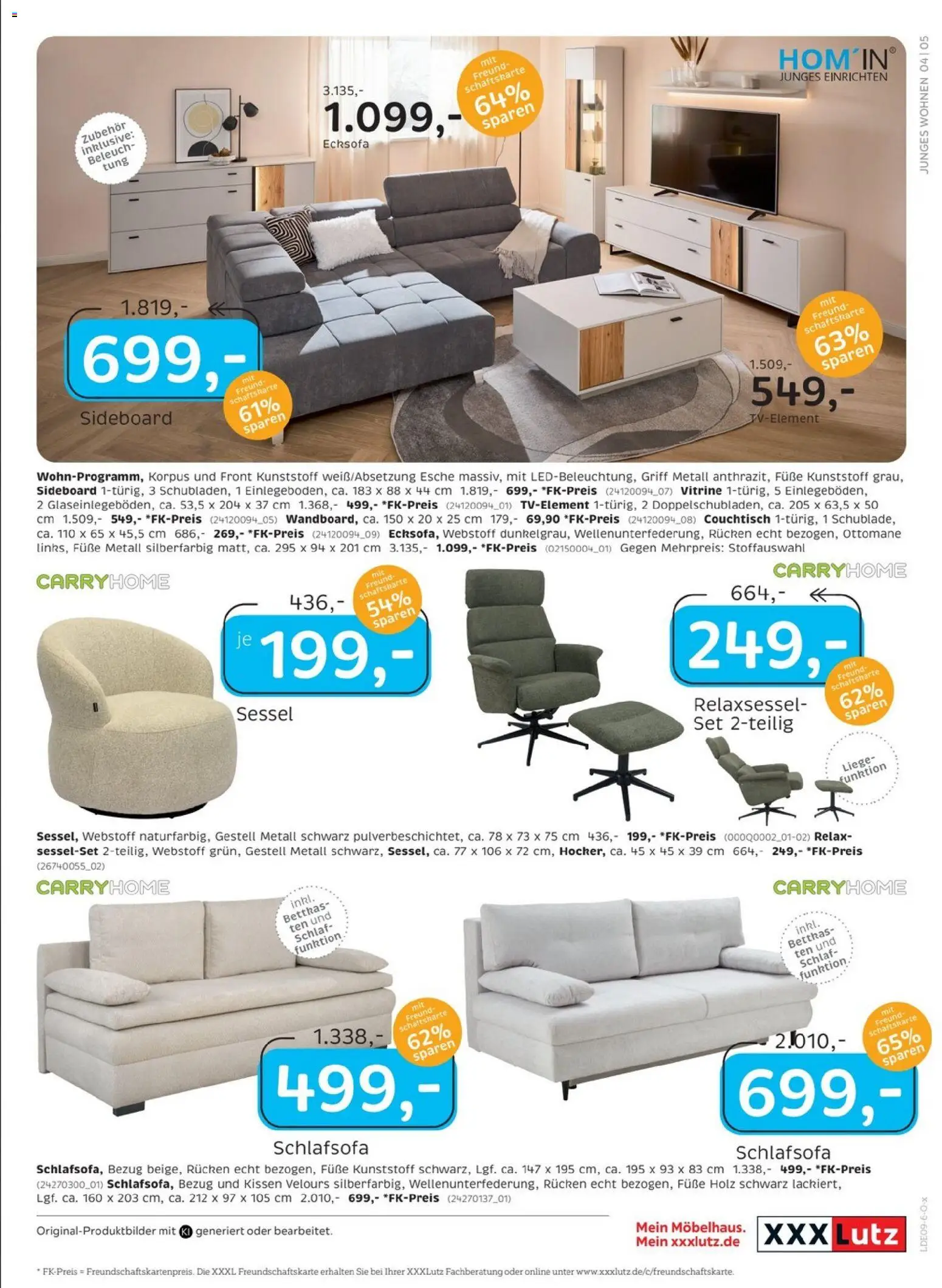 XXXLutz Restaurantgutscheine – gültig ab 29.08.2026 | Seite: 9 | Produkte: Sideboard, Ecksofa, Vitrine, Couchtisch