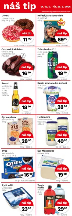 Náhled letáku Konzum leták od 13.05.2026 | Strana: 4 | Produkty: Polička, Klobása, Majonéza, Maso