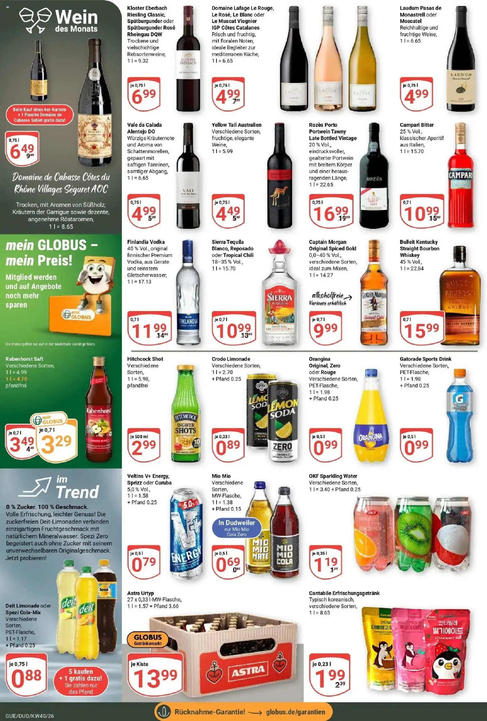 Globus Prospekt Saarbrücken-Güdingen (ab 28.09.2026) » Angebote online | Seite: 18 | Produkte: Energy, Campari, Captain morgan, Whiskey